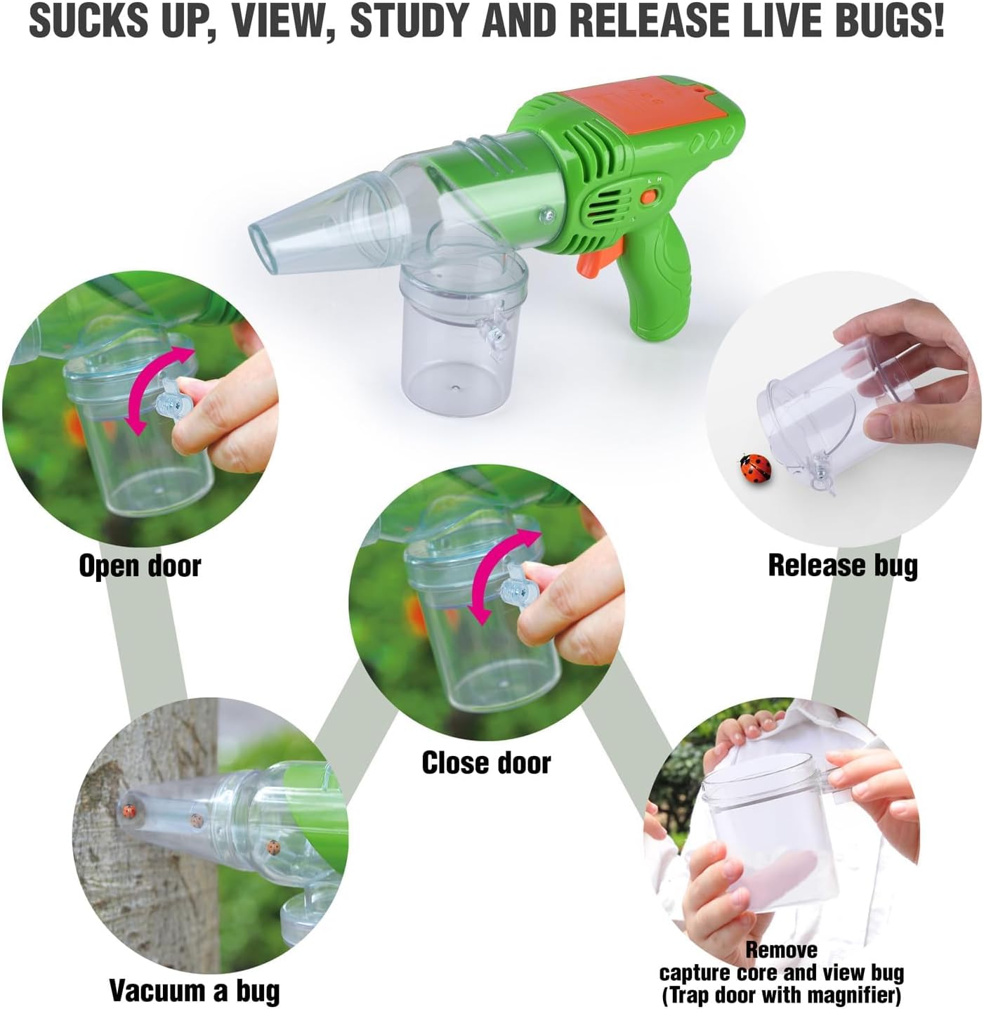 PLAY Bug Catcher Kit,Outdoor Toys for Kids Ages 4-8 8-12,Bug Catcher Vacuum with Critter Habitat Case,Butterfly net,Magnifying Glass,Toddler Outside Toys for 3 4 5 6 7 8+ Year Old Boys Birthday Gift