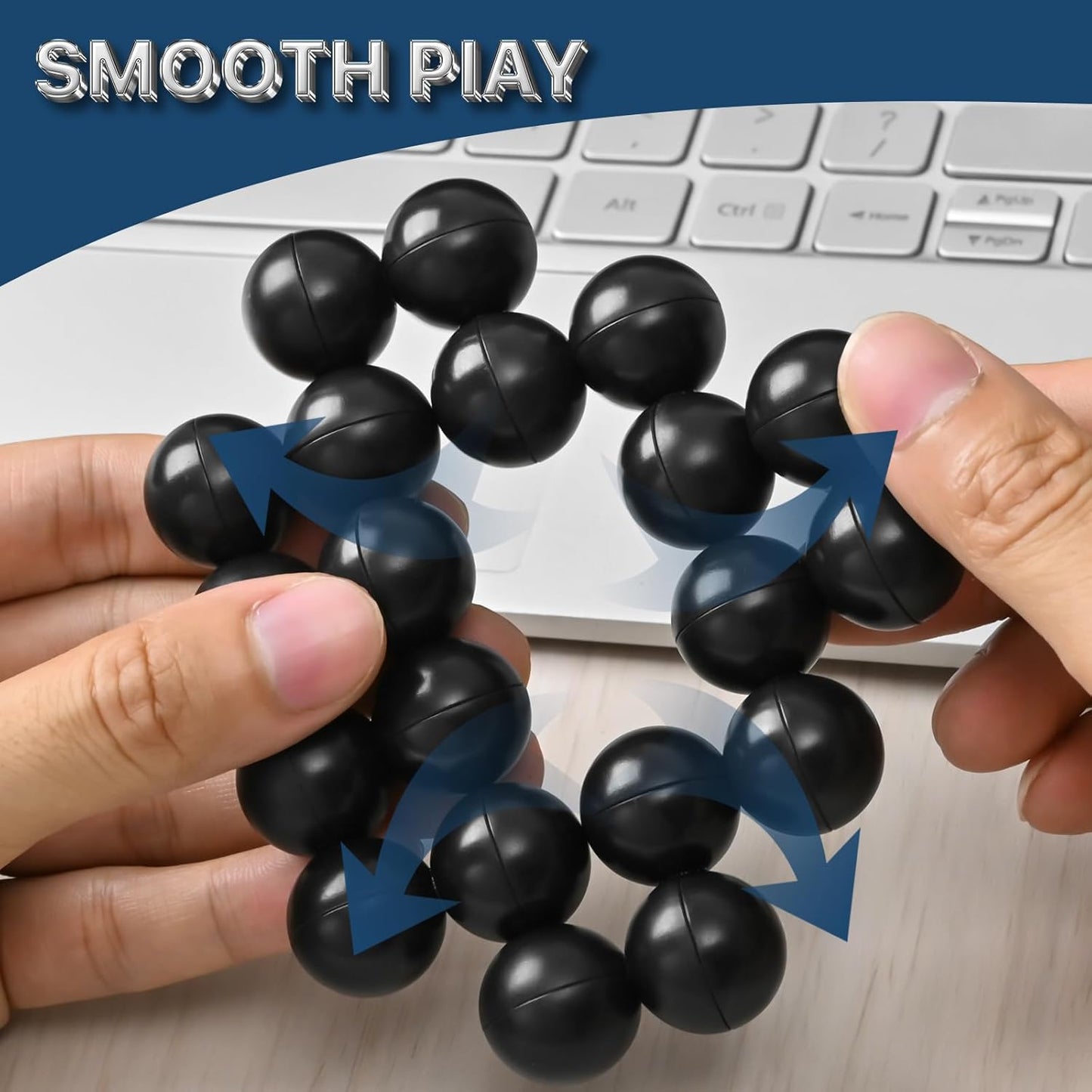 Fidget Ball Toys Adult, Autism Sensory Toys for Kids Teens, Autistic Travel Toys EDC Quiet Cool Desk Fidget Toys Adults Stocking Stuffers Gift for Boys Girls Men (4 Pcs)