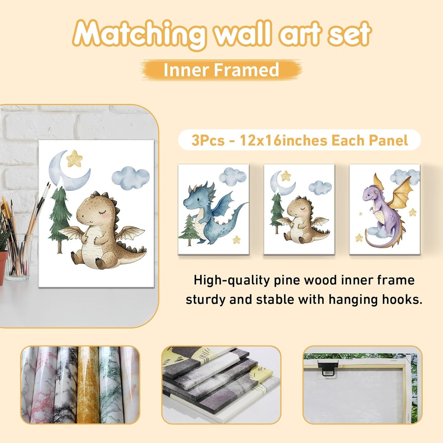 Custom Baby Crib Bedding Set, 5 Pcs Personalized Name Baby Crib Sets for Infant Toddler, Blue Dinosaur Nursery Bedding Set for Baby Boy, Double Layer Baby Bedding Sets Customized Gifts