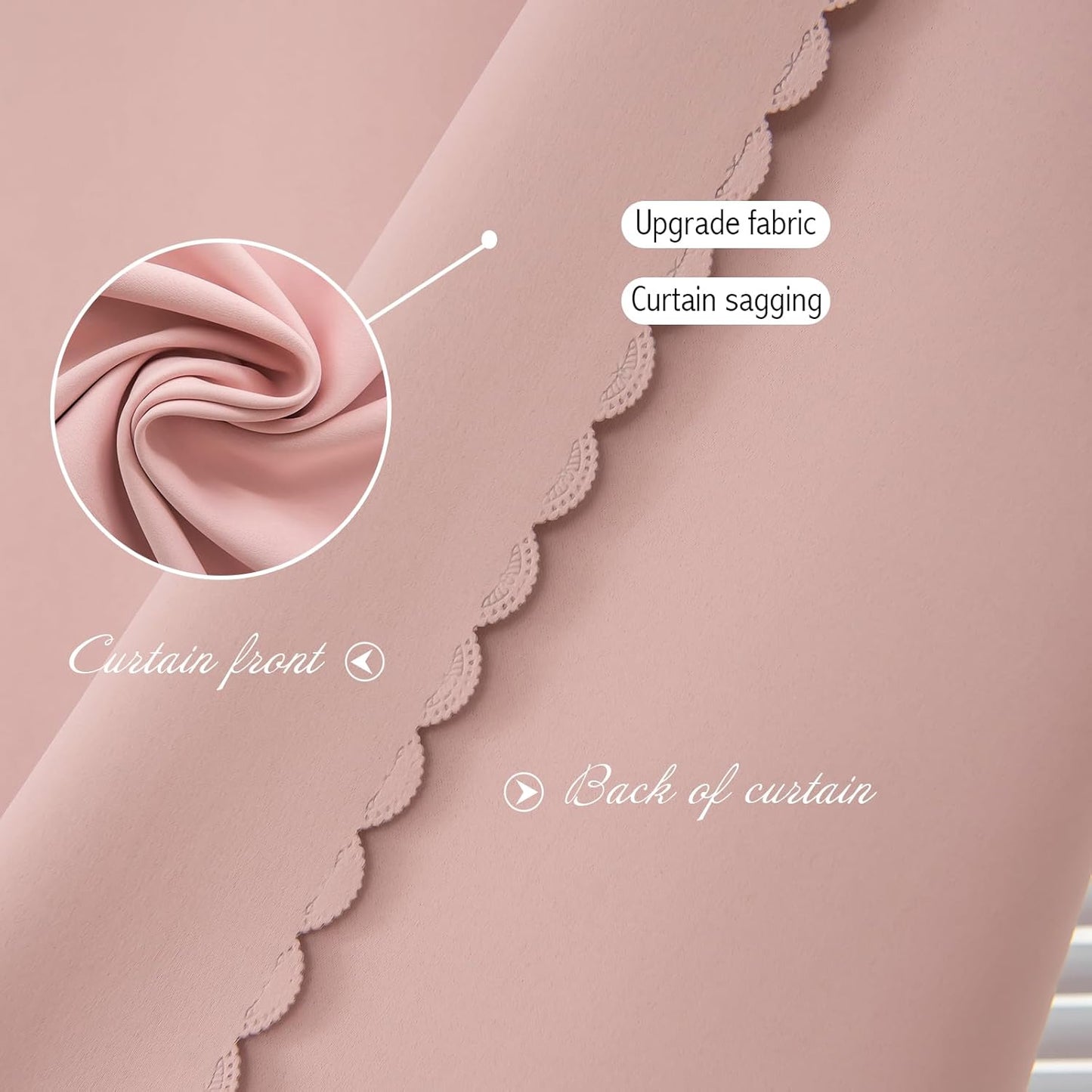 Self Adhesive Blackout Curtains- Stick on Curtains Shades Window Blinds Curtains No Rod Needed Easy to Hang Curtain, Use for Bedroom, Living Room,Roman Shades, 47" W X 71" L, Pink, 1 Panel