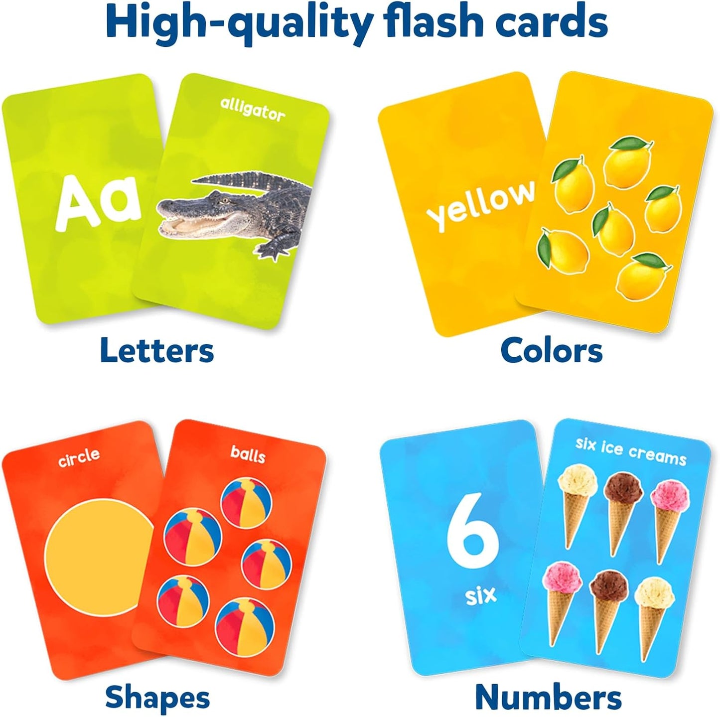 Skillmatics Thick Flash Cards for Toddlers - Letters, Numbers, Shapes & Colors, Montessori Toys, Preschool Learning Activities, Learning Aids, Gifts for Kids Ages 1, 2, 3, 4 Years