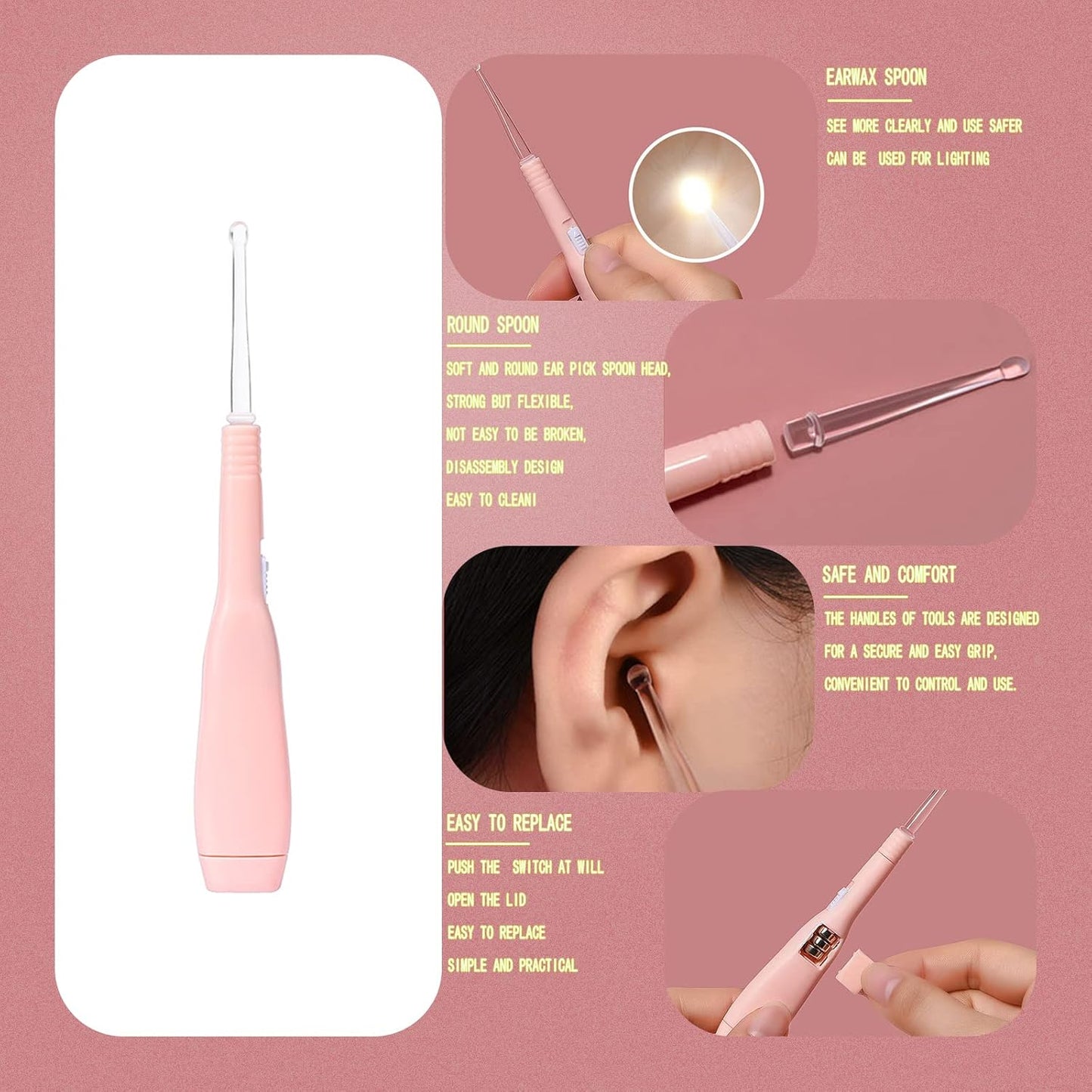 Baby Grooming Kit, Baby Essentials for Newborns, Portable Baby Care Kit, Contains Baby Nail Clippers, Baby Comb, Baby Brush, Baby Ear Wax Removal Tool and More (10 in 1) (Pink)