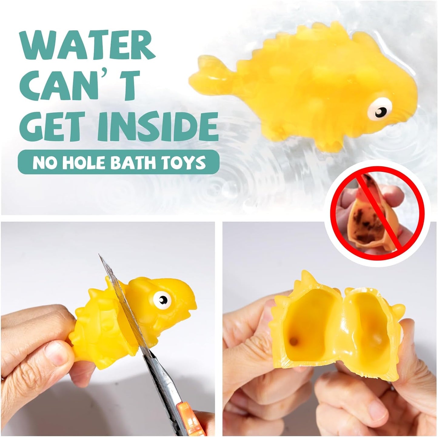 Hely Cancy Infant Bath Toys for 18 Months - No Hole Animal Bathtub Toys, Baby Bath Tub Toys