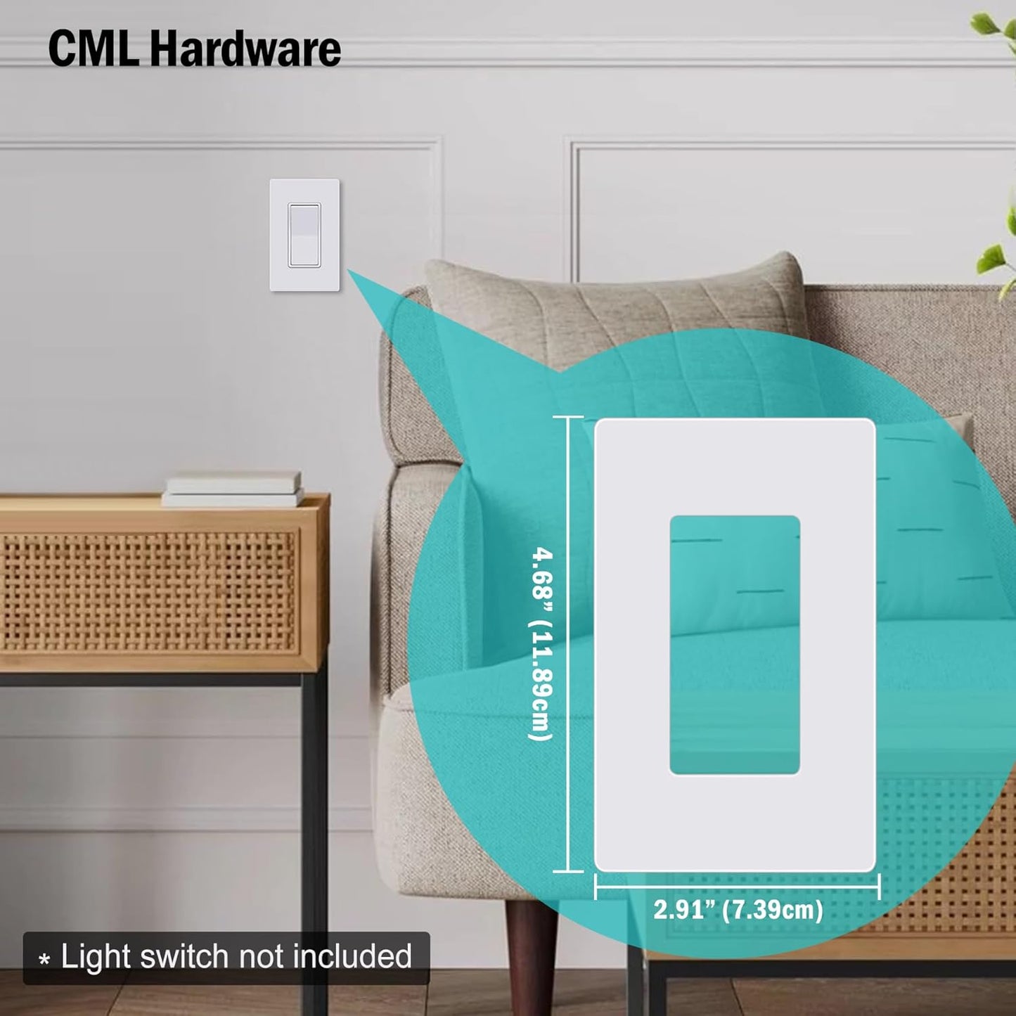 CML Screwless Decorator Wall Plates, 80 Pack 1-Gang Light Switch Covers, Single Decor Receptacle Outlet Cover, Impact Resistant, Standard Size 2.91” X 4.68”, UL Listed, Gloss White