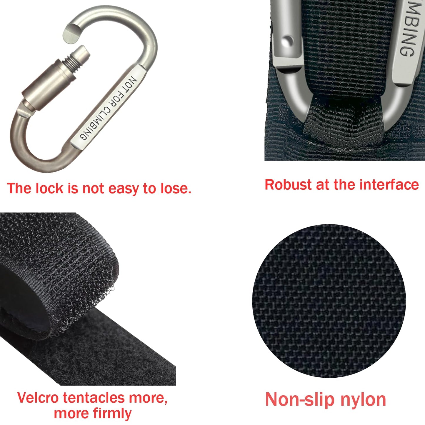 Baby Stroller Hook, Carry 30 lbs per Stroller Carabiner Clip, Adjustable Baby Stroller & Car Seat Hook for Hanging Diaper Bag, Wheelchair,Golf cart, Shopping and Pet Cart(2 Pcs Fuchsia)