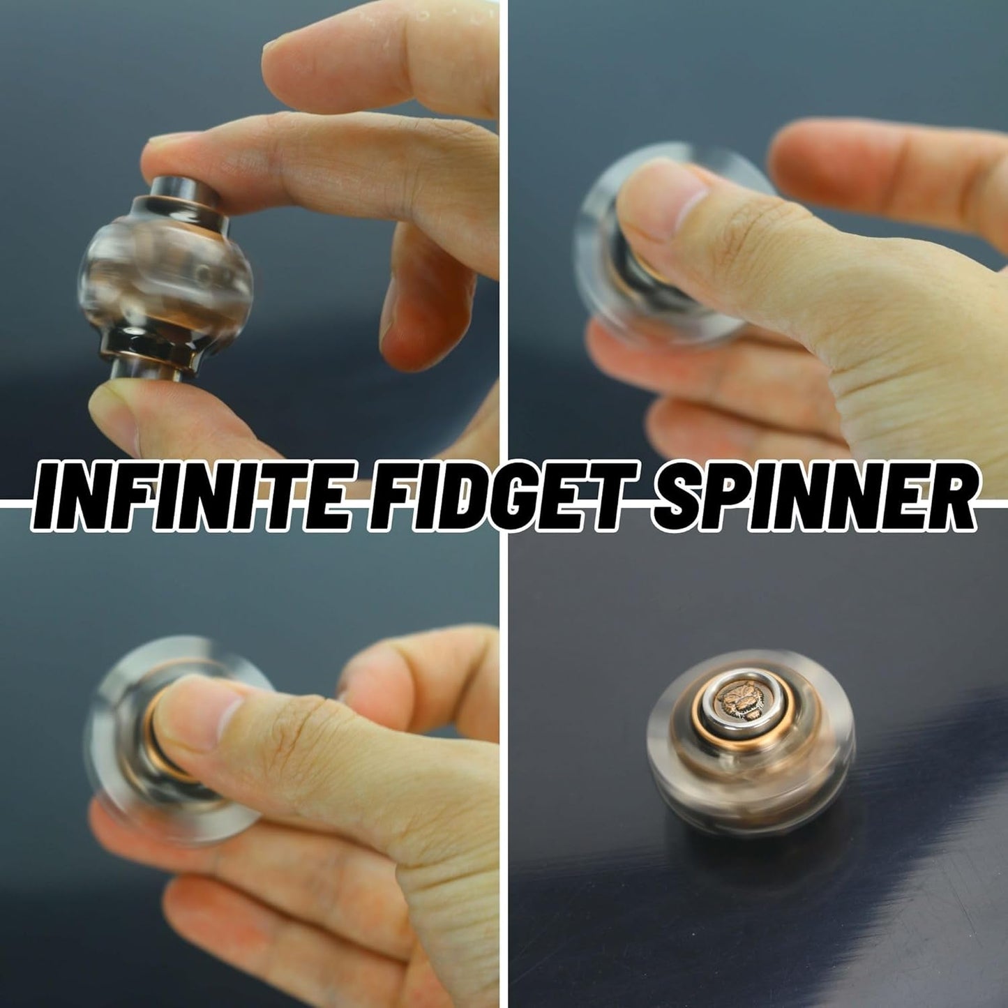 Metal Fidget Spinner, Hand Spinner Fidget Toys with Three Separate Rotation Axis for Adults Men, Infinite Rotary Spinner EDC Desk Stress Relief ADHD Birthday…