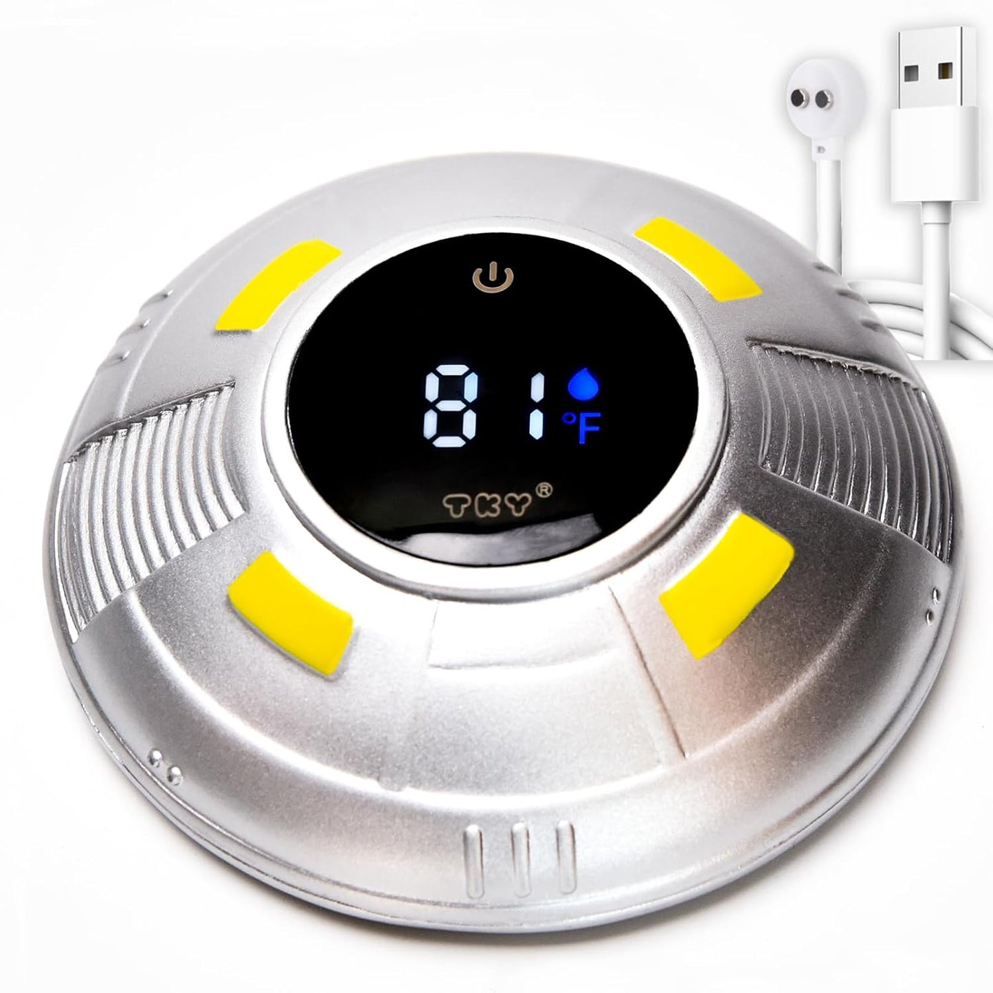 TKY Baby Bath Thermometer with Floating Toys - Digital Water & Room Temperature Monitor, Rechargeable Thermometer with Alerts for Newborn Bath Essentials, Infant Safety