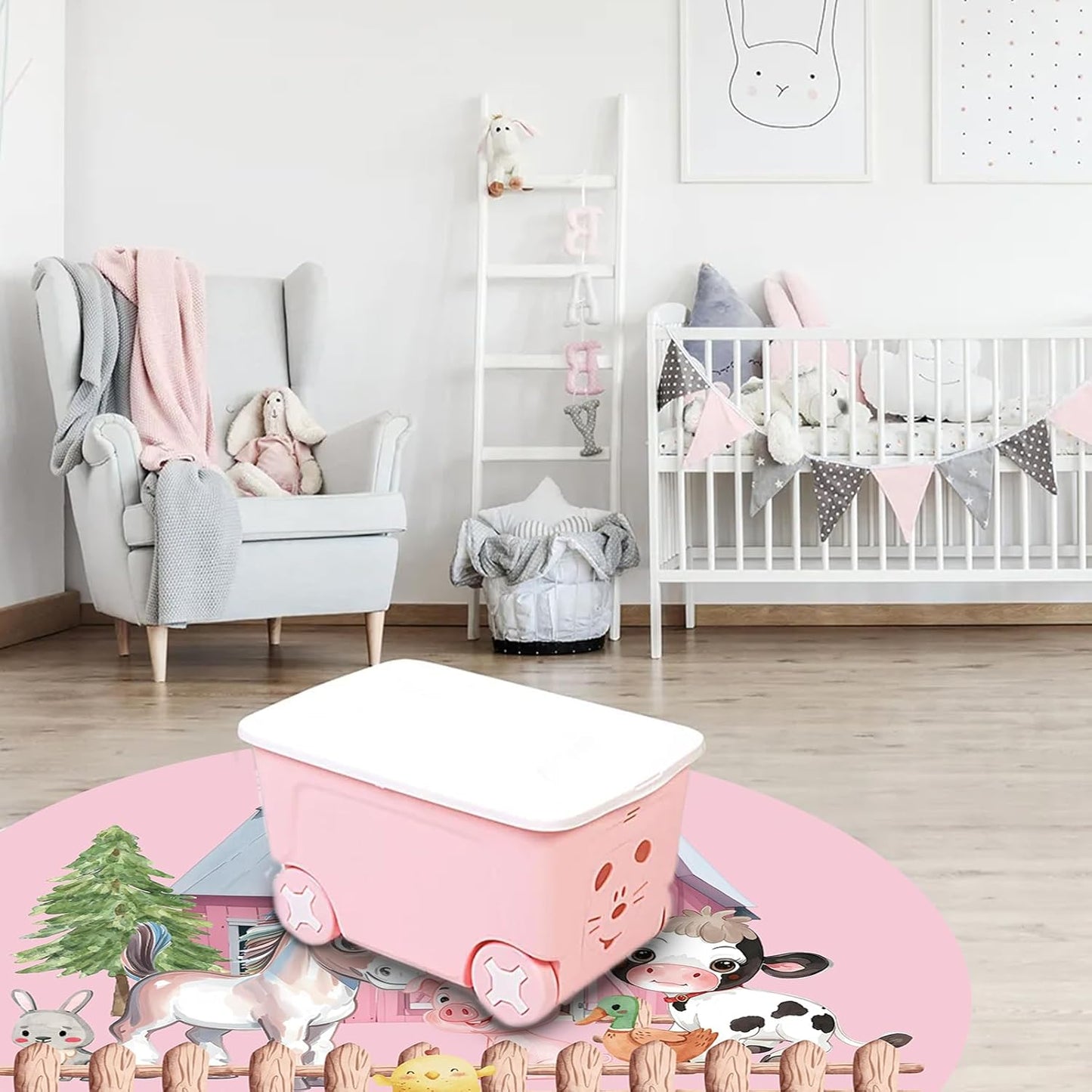 Custom Nursery Crib Bedding Set: Personalized Name 4 Piece Animal House Design Baby Crib Sets for Girls - Toddler Double Layer Blanket Set, Comfortable Crib Bed Sheets for Baby Toddlers