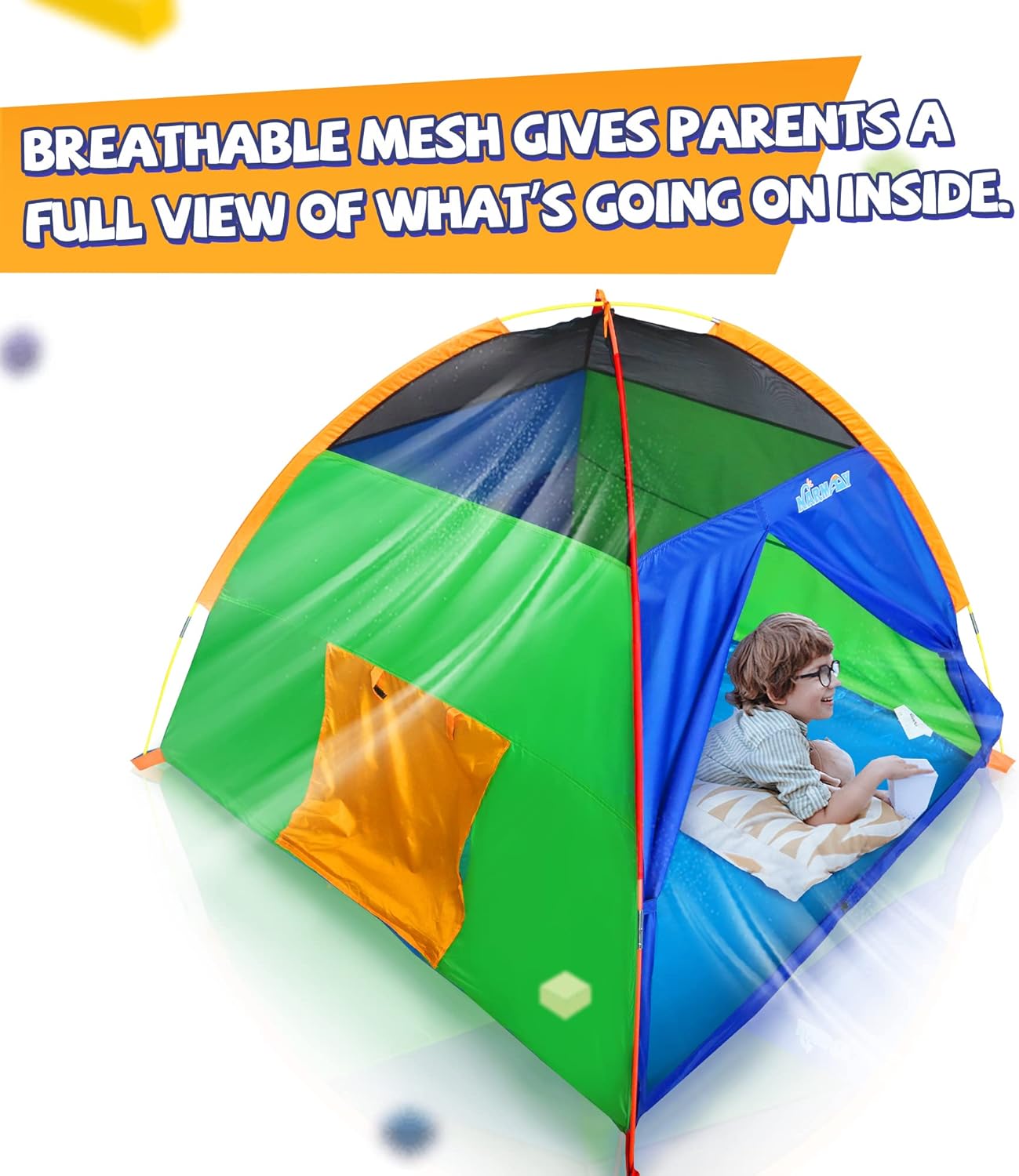 NARMAY® Play Tent Easy Fun Dome Tent for Kids Indoor/Outdoor Fun - 60 x 60 x 44 inch