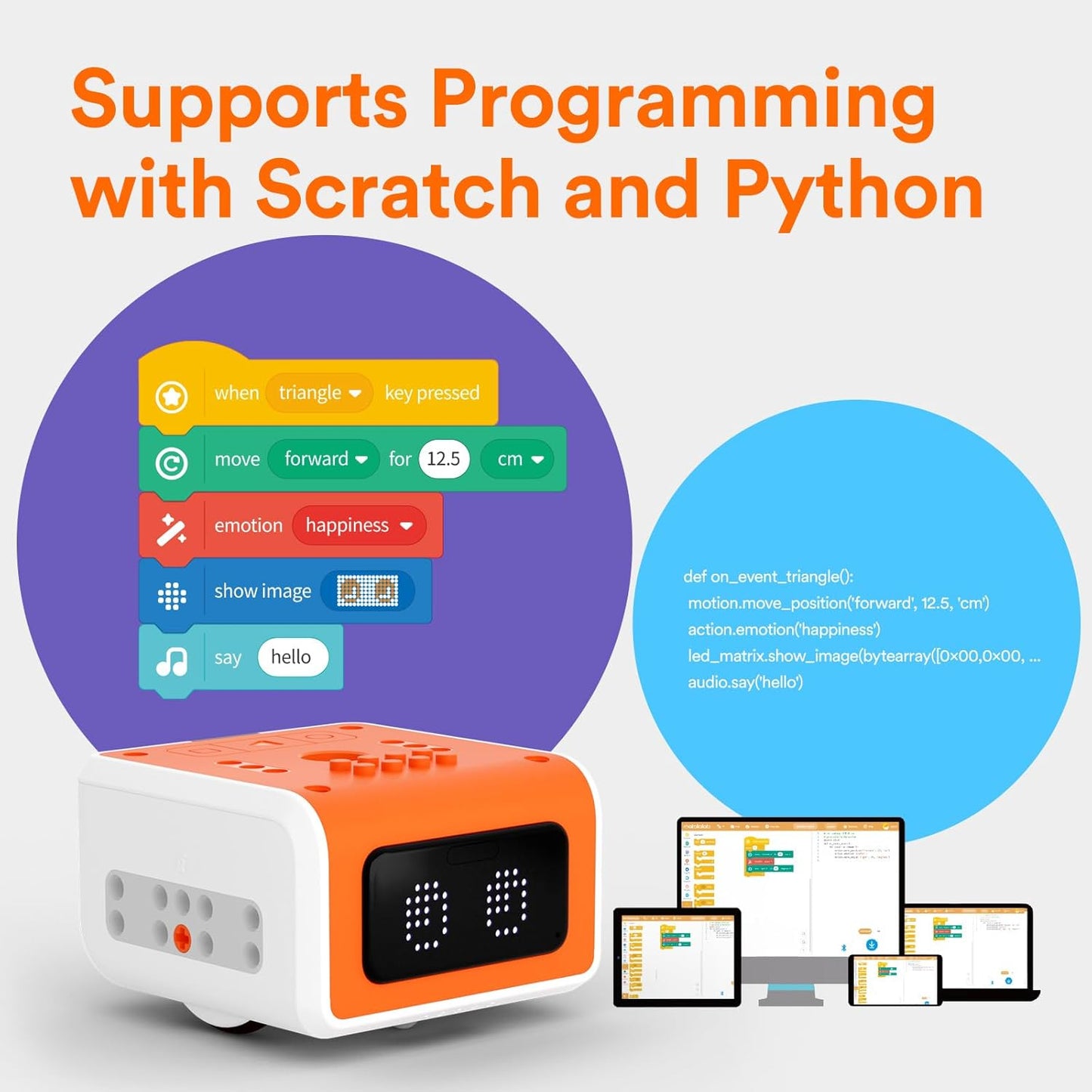 VinciBot STEM Robotics for Kids Ages 8-12, Scratch&Python Programmable Robot with AI Function for Teens School Grade 3-7, Educational Coding Robot Kit for Boys & Girls, Ages 8+