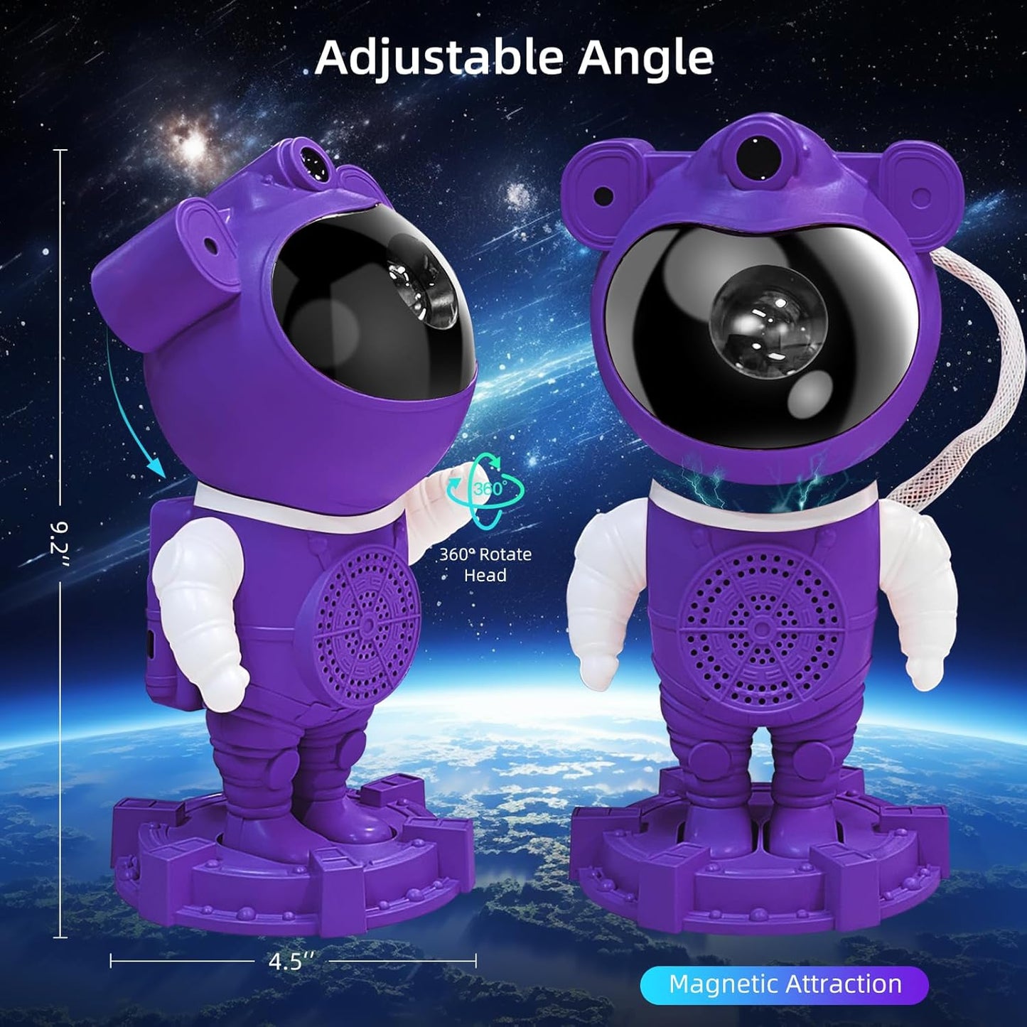 Star Projector Astronaut Galax Projector-Bluetooth Music- White Noise for Sleep-Star Moon Nebula Night Light for Bedroom,360° Adjustable Galaxy with Remote,Timer,Room Decoration,Gift Choice for Party