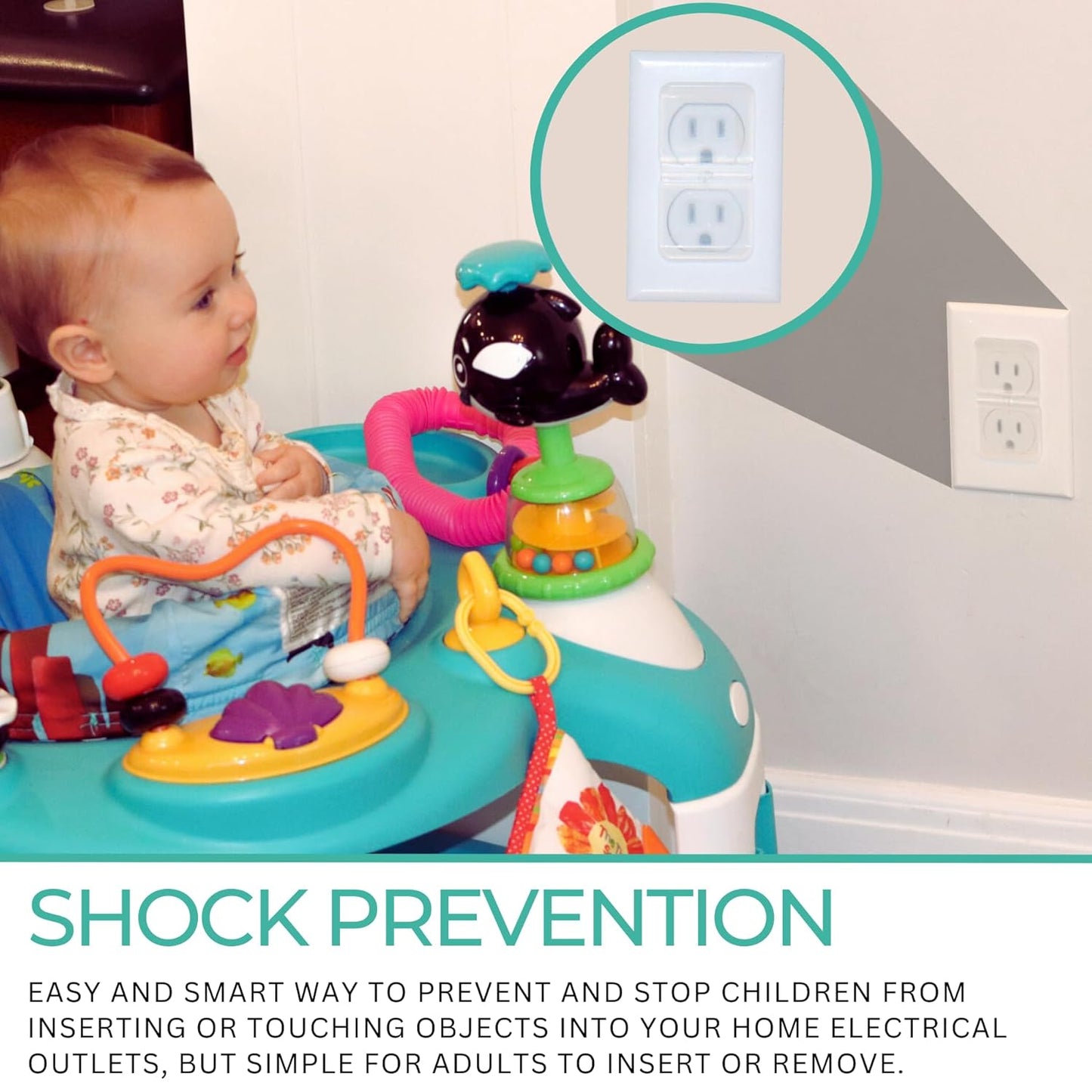 Clear Double Outlet Covers Baby Proofing (10 Pack, 20 Sockets) | Baby Proof Plug Covers for Electrical Outlets | Safe & Secure Baby Safety Products | Childproof Socket Covers Protect Toddlers & Babies