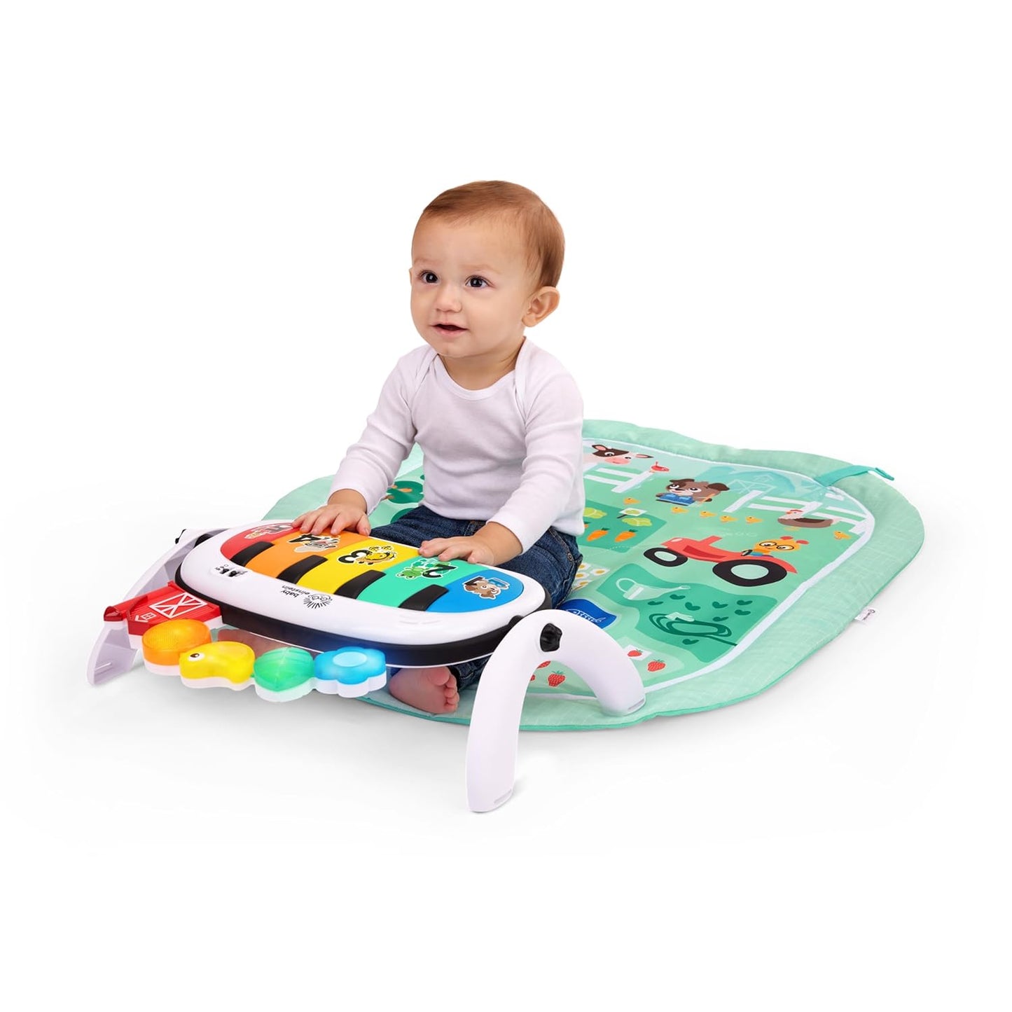 Baby Einstein Farm Explorers 4-in-1 Kickin’ Tunes Musical Meadow Music & Language Discovery Gym, Ages 0 Months and Up