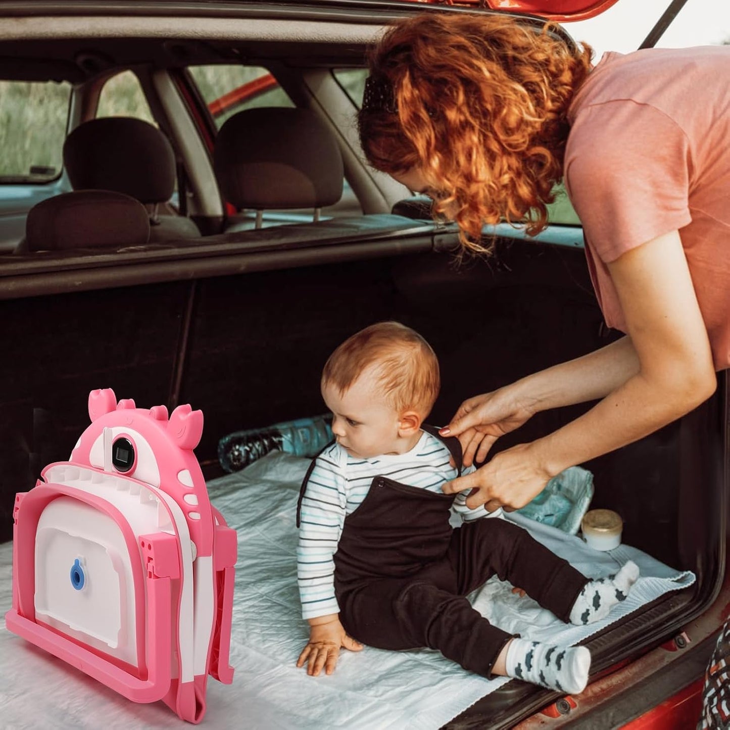 Baby Bathtub,Collapsible Baby Bath Tub with Thermometer & Soft Floating Cushion,Portable Travel Baby Bathtubs for Newborns to Toddlers 0-36 Months(Crab Green)