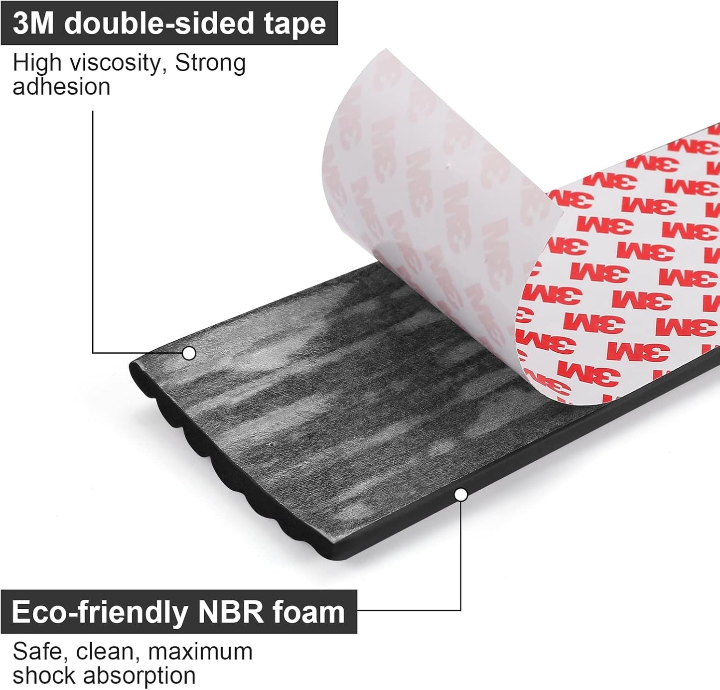 Upgrade Baby Proofing Edge Corner Protector, 16.4ft Edge Guards Padding with 3M Adhesive, Extra-Wide Soft Rubber Foam Padding, Furniture,Sharp Edge Safety Corner Edge Bumper Guard-Black