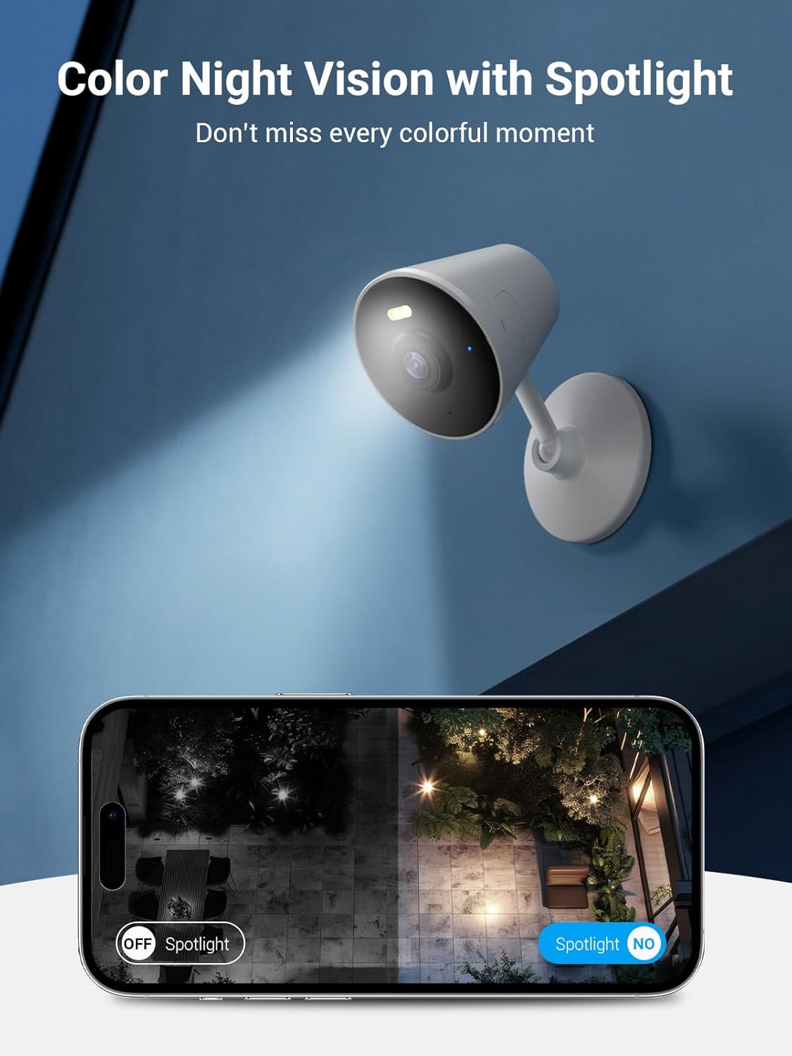 5G & 2.4G Indoor/Outdoor Security Camera for Home, Baby/Elder/Dog/Pet Camera with Phone App, WiFi Camera w/Spotlight Color Night Vision 2-Way Audio