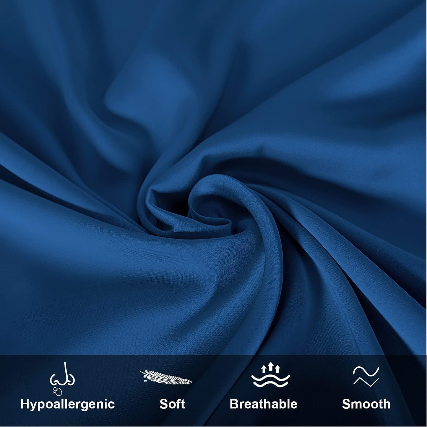 Mulberry Silk Pillowcase for Hair and Skin,Cooling Silk Pillow Case with Hidden Zipper,Allergen Proof Dual Sides Soft Breathable Smooth Silk Pillow Cover for Women (Gem Blue, Body)