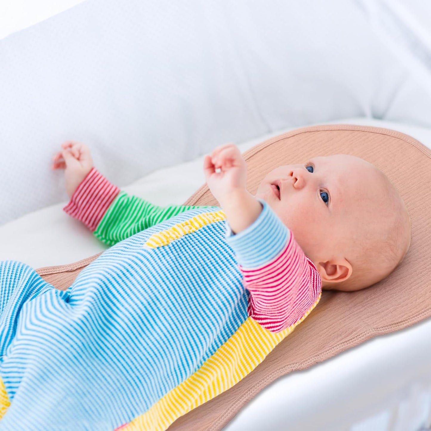 3 Pcs Changing Pad Liners Fits in Peanut Shape Changing Pad Waterproof Diaper Mats Organic Cotton Peanut Mats are Warm on a Baby's Back, Washable Reusable(Fresh Style,Green)