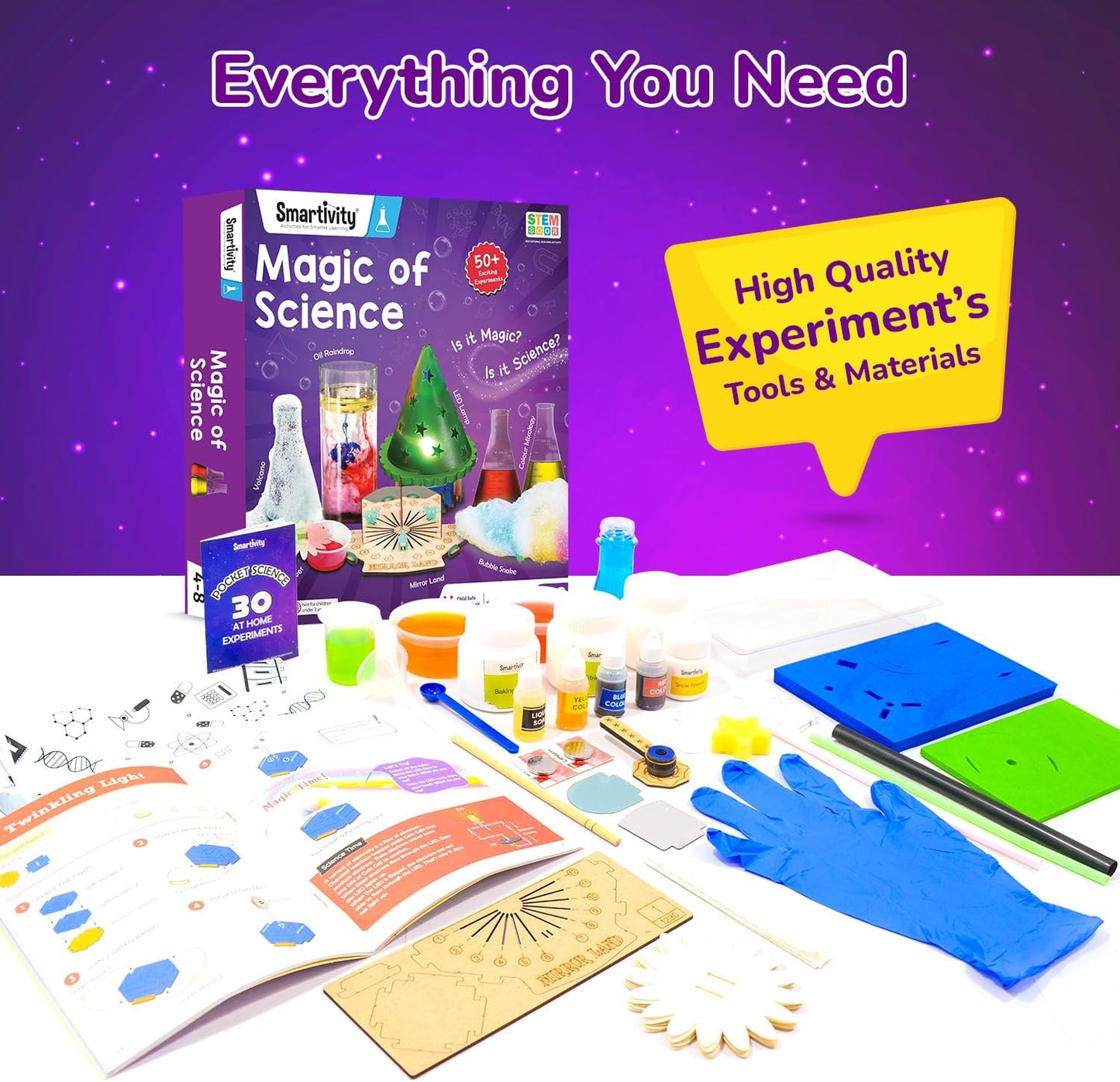 Smartivity Magic Science Kit for Kids Ages 4, 5, 6, 7, 8 Years | 50+ Amazing Science Experiments I Birthday Gifts for Boys & Girls | I Educational Toy for Kids Age 4-8 Years Old