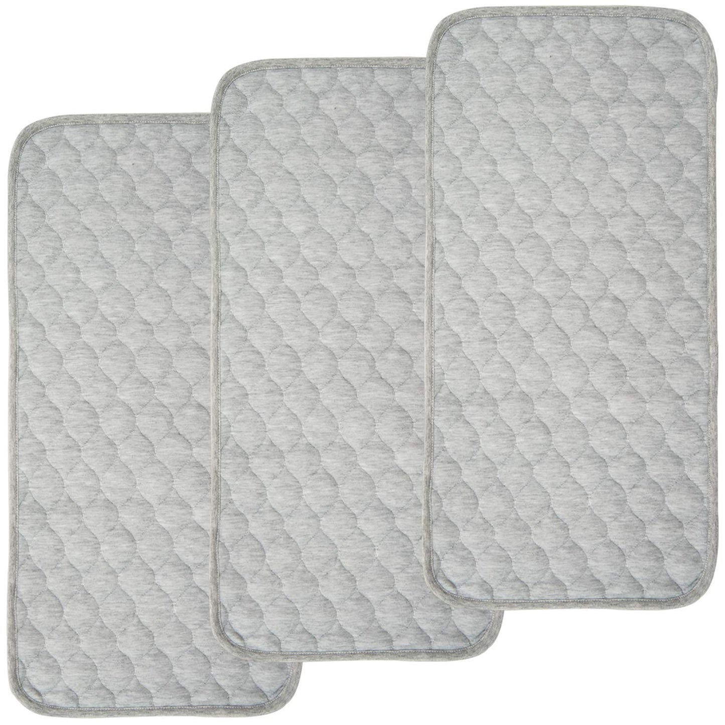 BlueSnail Quilted Thicker Waterproof Changing Pad Liners 3 Count(Gray 13” x 27”)