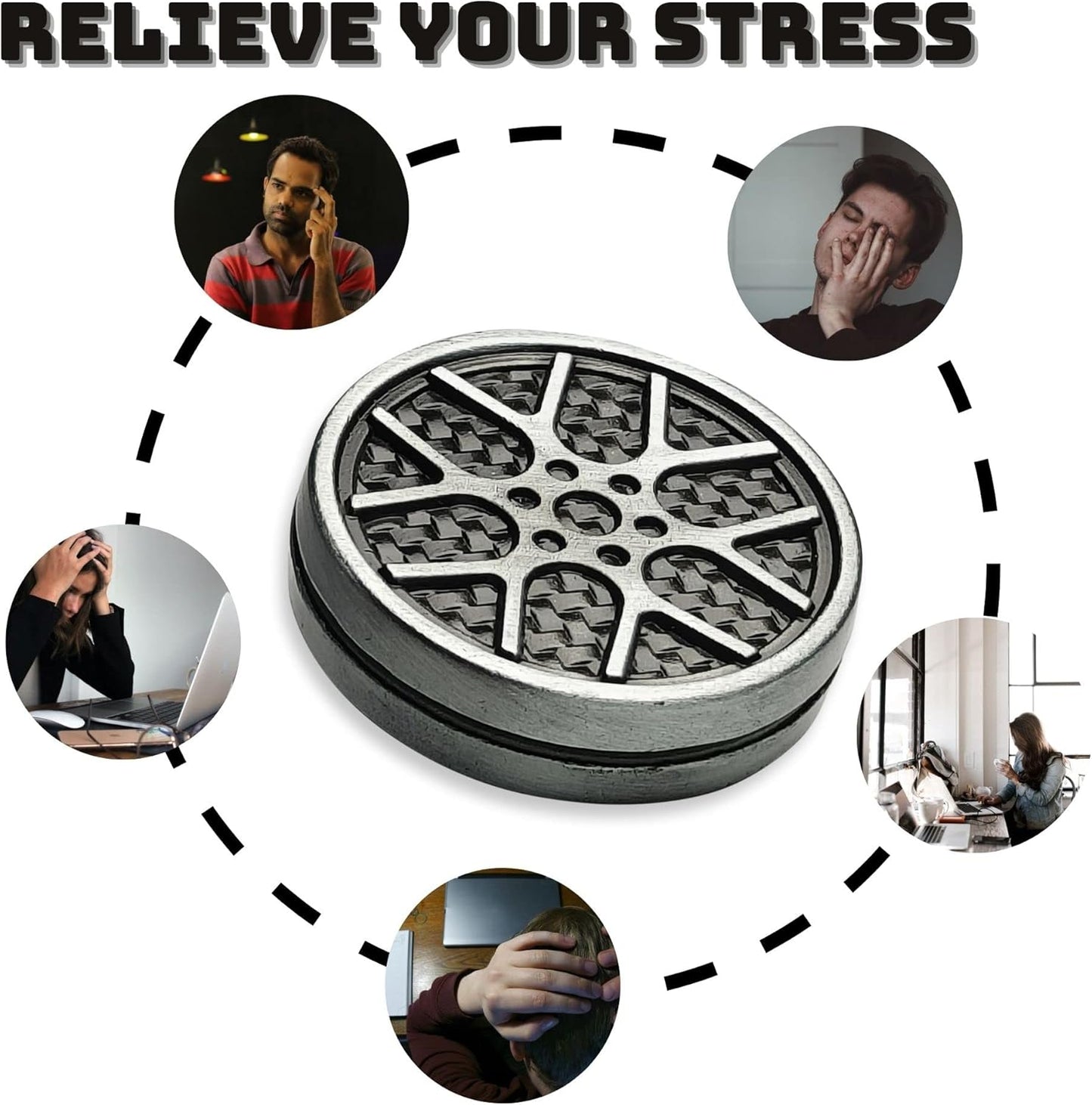 Metal Fidget Toys, Metal Fidget Slider ADHD Haptic Coin for Adults, Anxiety Relief Toy Fidget Clicker Slider EDC Men Desk Toy for Birthday Gift…