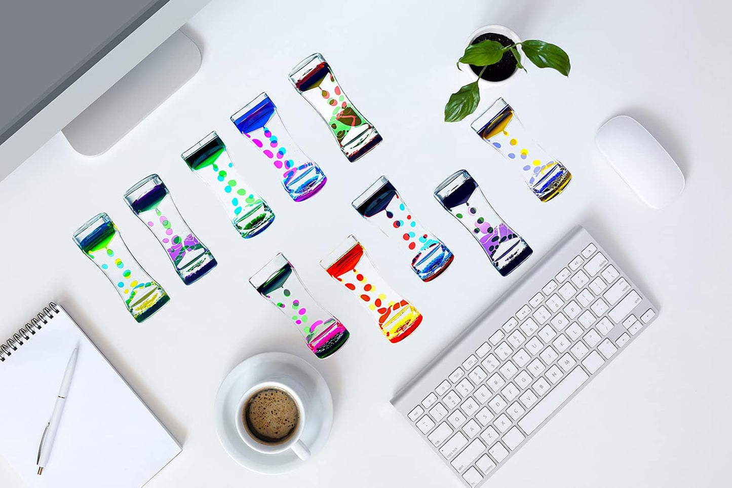 Liquid Motion Bubbler Timer Desktop Toy, 10 Pack Mix Bubblers Timer for Sensory Play Toys for Activity, Relaxing, Anxiety, Autism, ADHD Office Home