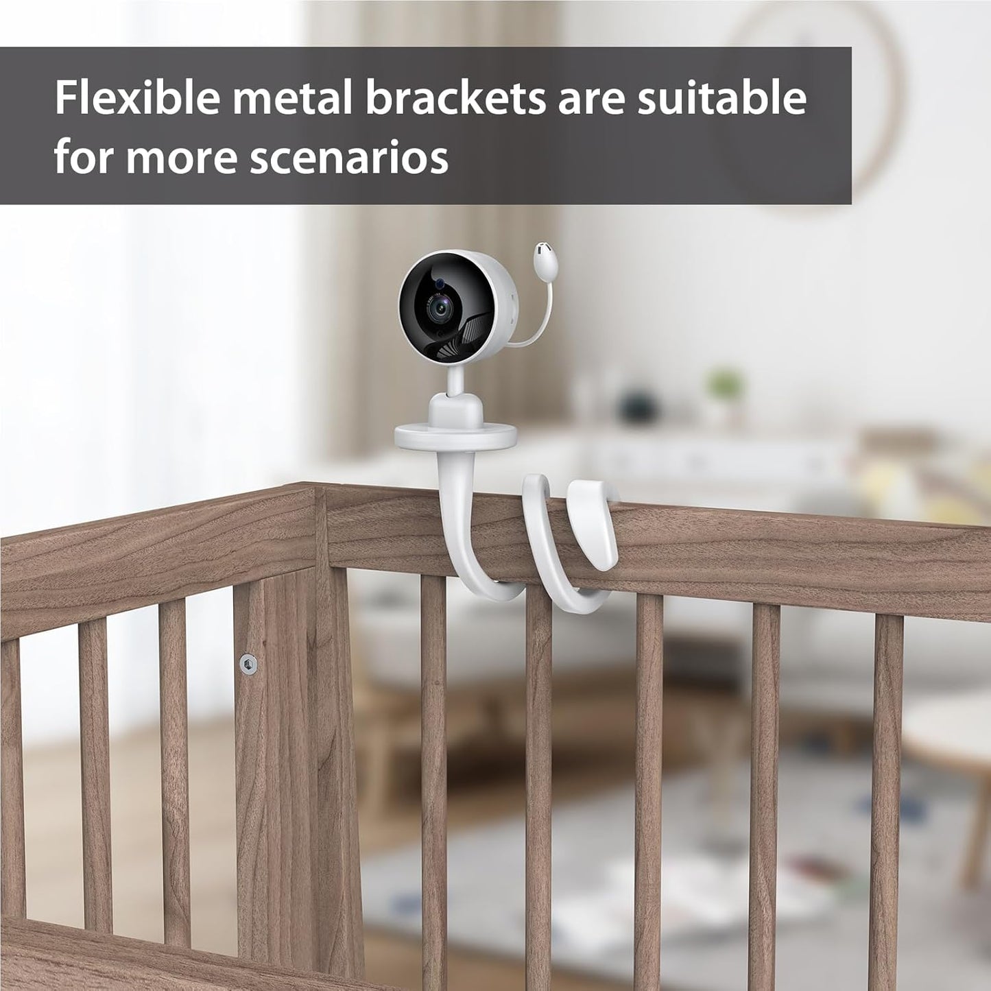 Baby Monitor with Camera and Audio, WiFi Indoor Video Baby Camera with Mount, Motion & Cry Detection, Temp & Humidity Sensor, Night Vision, 2 Way Audio, 4 Lullabies, APP Control