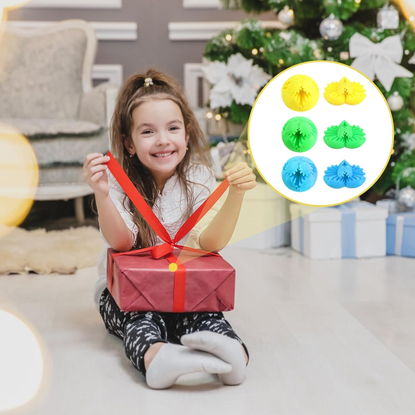 MerryXD Gear Ball Fidget Toy,GearSphere Desk 3D Printed Perfect for Stress and Anxiety Relaxing Fidget Toy Gear Fidget Sphere Activity Gear Ball for Adults Grow in The Dark Yellow