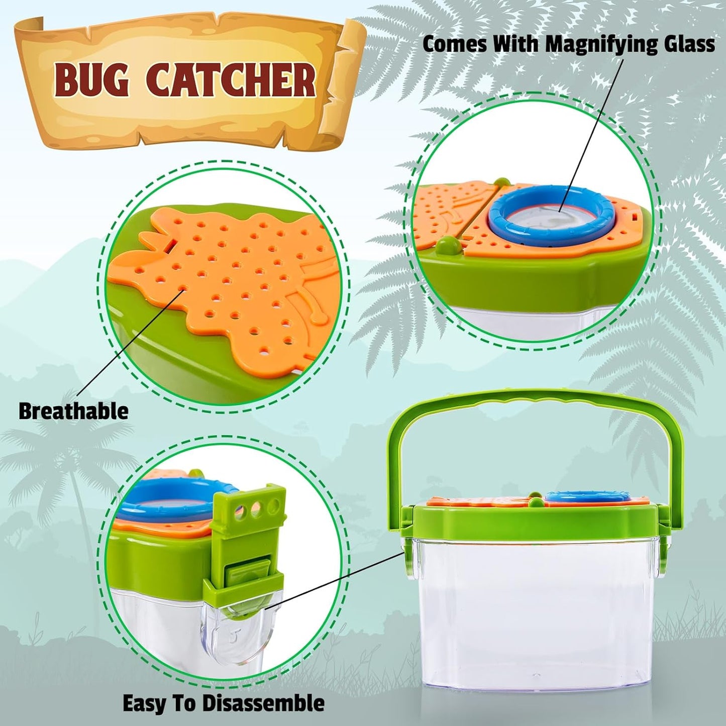 ESSENSON Bug Catcher and Kids Explorer Kit, Outdoor Bug Catching Explorer Adventure Kit with Binoculars, Summer Outdoor Toys for Kids Ages 4-8