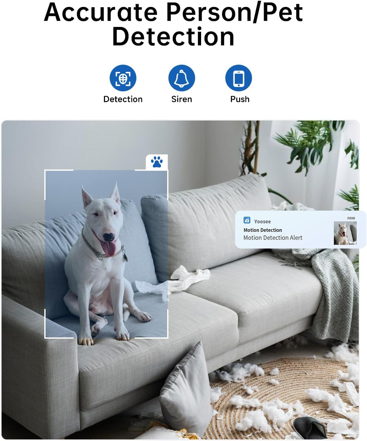 [5G & 2.4G] 2K Pan/Tilt Security Cameras for Home Security Indoor, AI Voice Change for 2-Way Talk, Motion Detection, 24/7 SD Recording/Cloud Storage, Baby Monitor/dog/Pet Camera with Phone App, 4