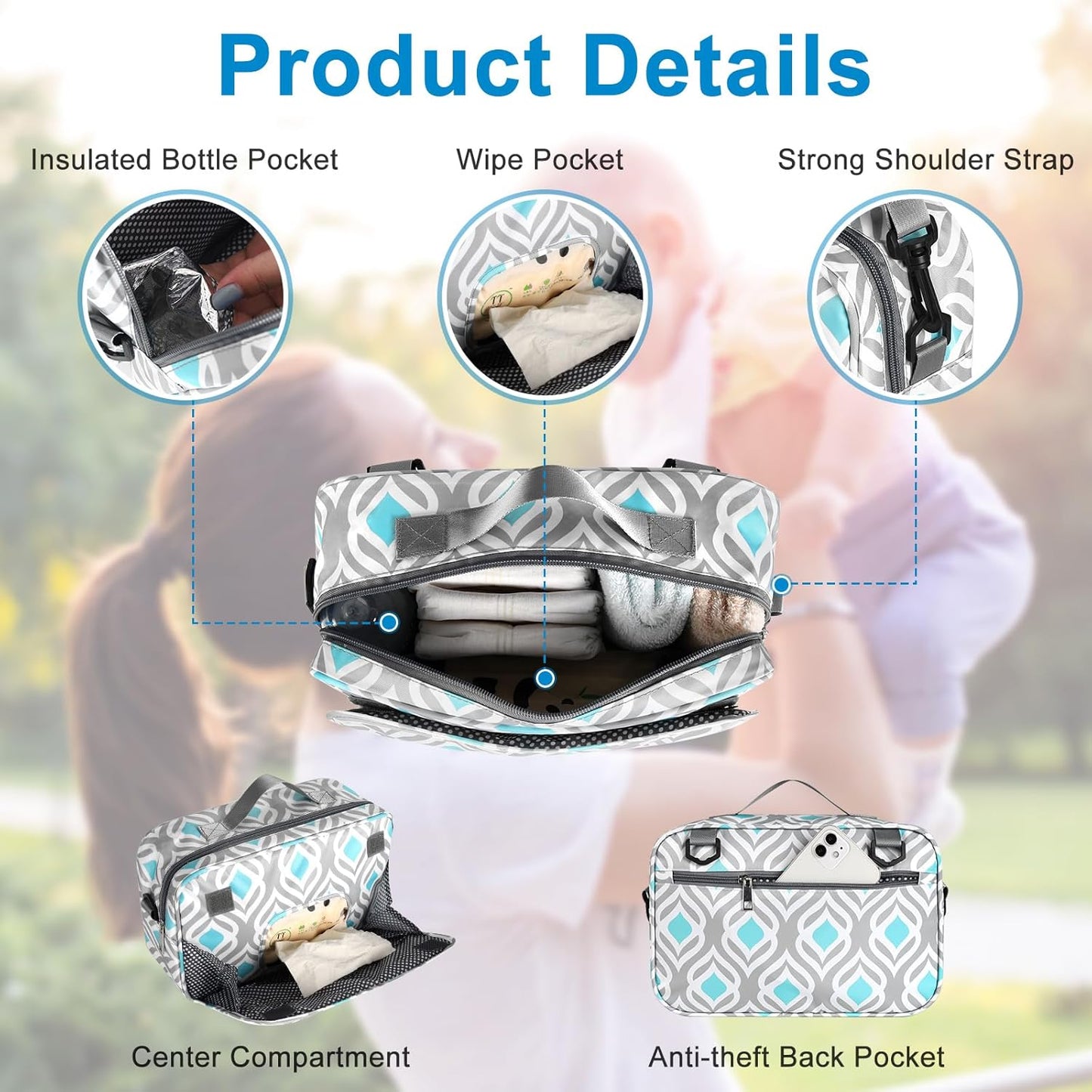 Accmor Stroller Organizer, Universal Stroller Organizer with Insulated Cup Holder Pocket, Dual Purpose Large Capacity Stroller Bag Caddy, Stroller Accessories Fits for Uppababy, Doona, Nuna Strollers