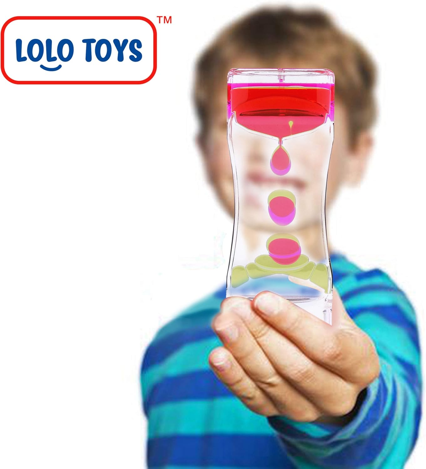 Liquid Motion Bubbler Sensory Toys – 2 Pc Set Bundle Stretchy String Fidget Toys Timer for Stress Relief and Anxiety Relief Great for Toddler, Children, Kids, Adults, Seniors, ADHD Autism ADD Orange