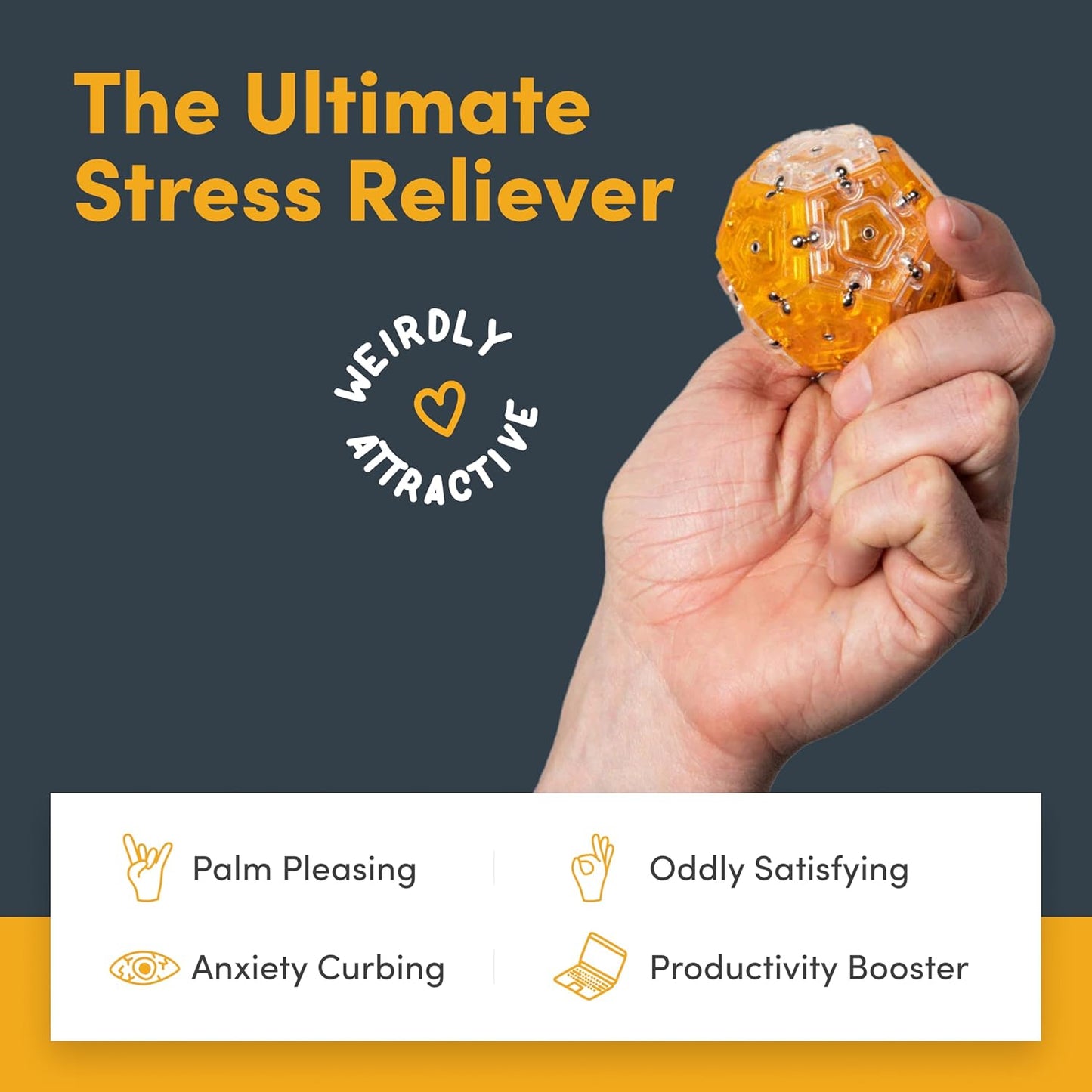 Speks Geode Sphere Magnetic Fidget Toy for Adults | Quiet Adult Sensory Toy for Stress Relief & Anxiety, Office Desk Toy & Top Gadget Gift Idea | Topaz, 12-Piece Set