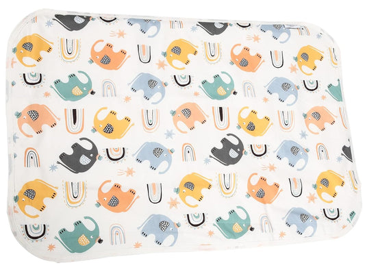 Baby Diaper Changing Pad, 21 5/8" x 31.5" Waterproof Changing Pad Liners - Reusable Soft and Absorbent Portable Changing Mat(Elephant1PCS)