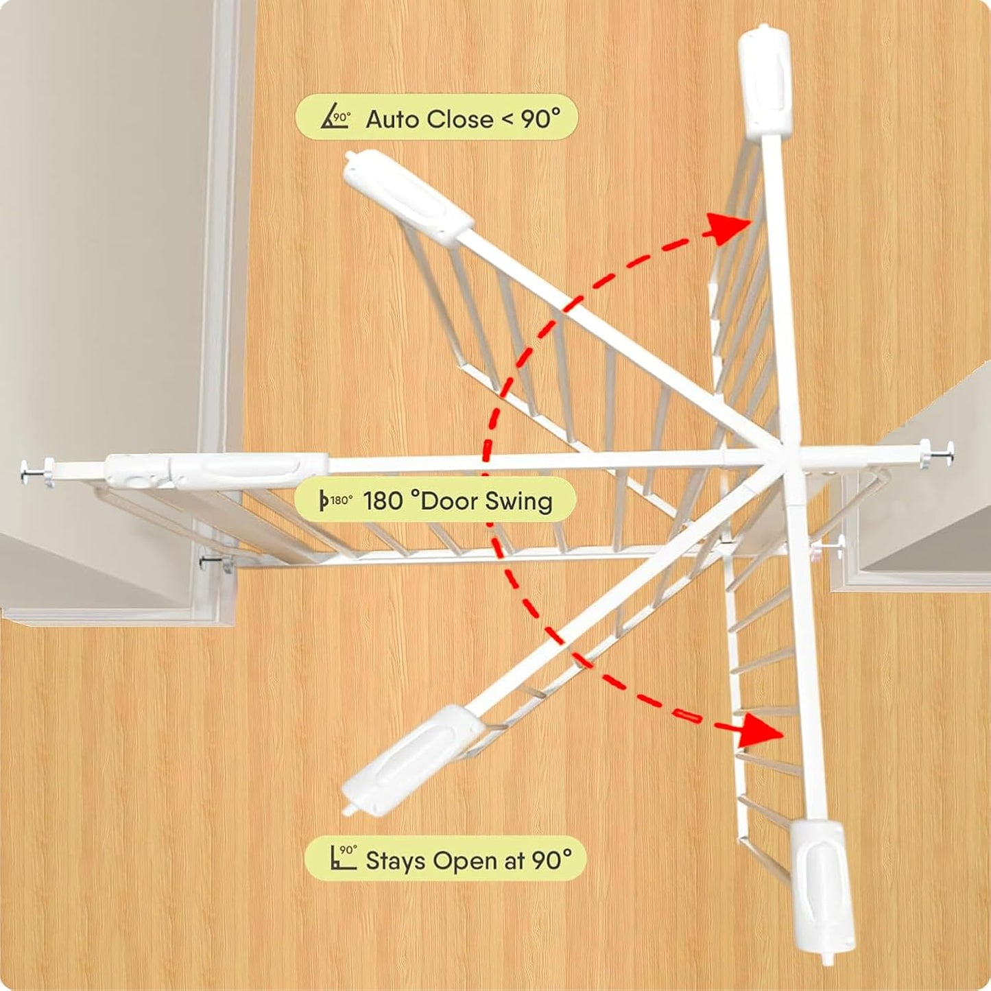 Extra Wide Baby Gate 43.5-48 Inch, Pressure Mounted No Drilling, Heavy Duty Metal for Stairs & Doorways, Indoor Safety Gate for Kids and Dogs, White