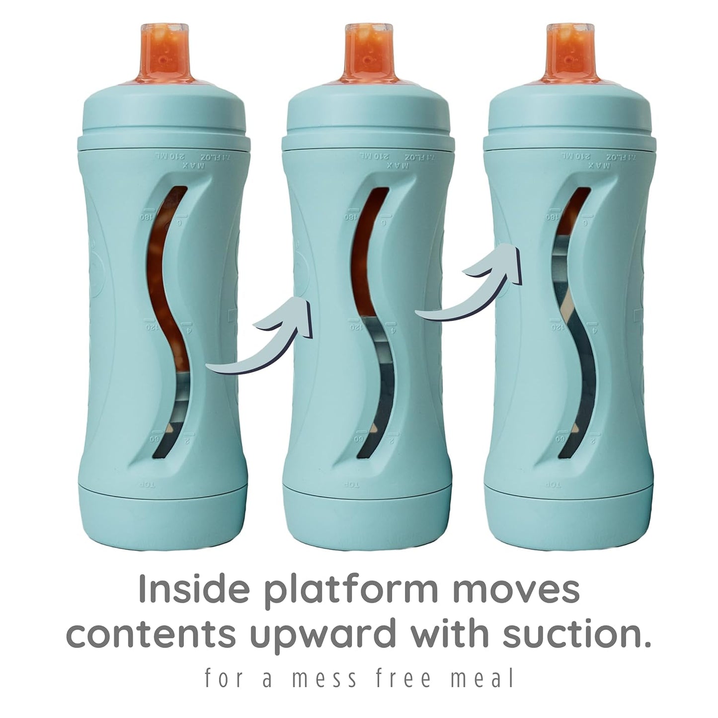 Subo Baby Food Bottle | No Mess Squeeze-Free Toddler Self Feeder | Feeding Bottle to Replace Resuable Pouches | (Duck Egg Blue)