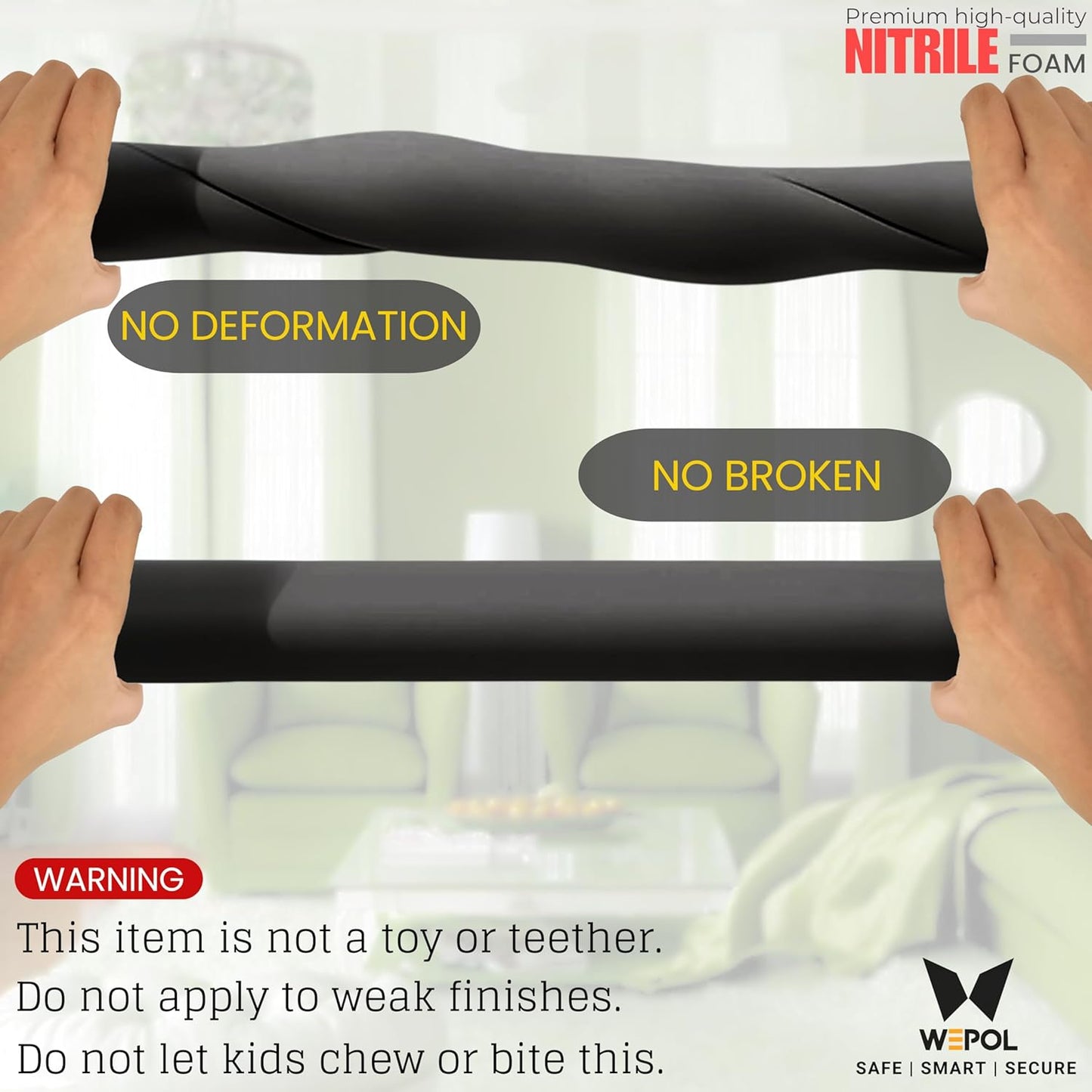 Table Edge Protector for Baby Proofing (18ft Edge+8 Corners) Baby Proof Corners and Edges Guard, Soft NBR Rubber Foam 3M Adhesive, Furniture Corner & Edge Safety Bumpers for Table & Fireplace-Black