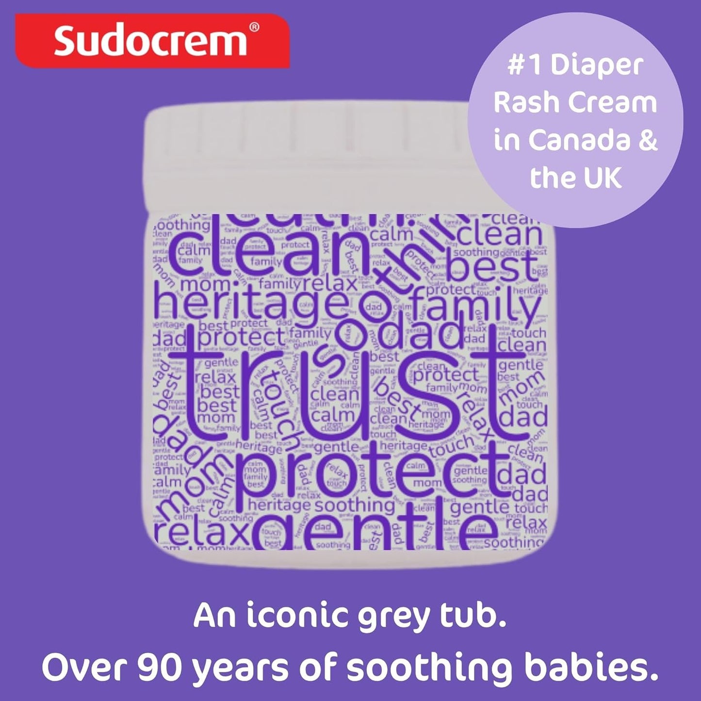 Sudocrem Diaper Rash Cream for Baby's Skin, Triple Action Diaper Rash Paste that Soothes, Treats and Protects, 15.29% Zinc Oxide Cream - 14oz (400g)