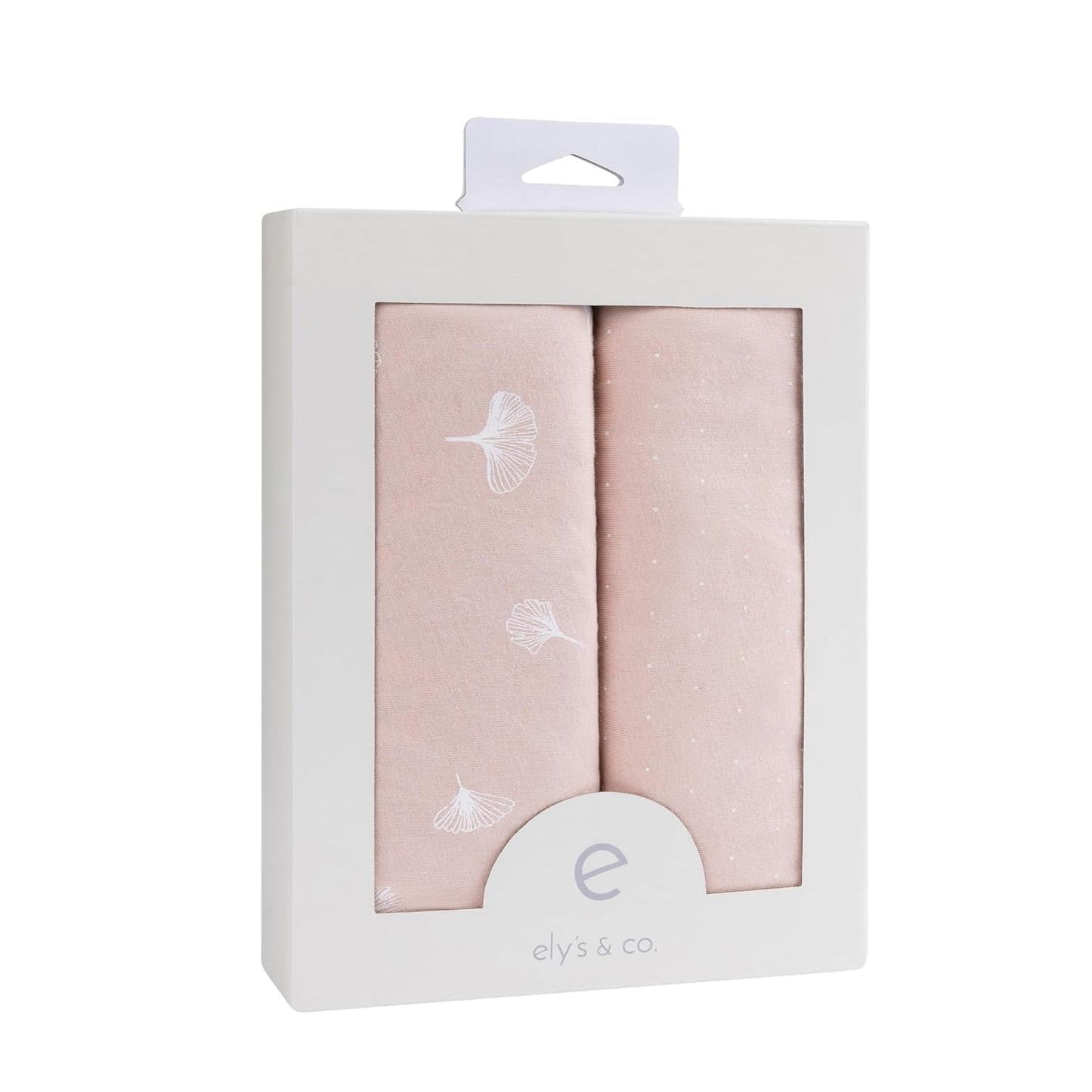 Ely’s & Co. Changing Pad Cover, Diaper Changing Table Sheets, 2 Pack, Cradle Sheet Set for Baby Girls, 100% Jersey Knit Cotton, Pink Gingko Collection, 32”x16”x5”