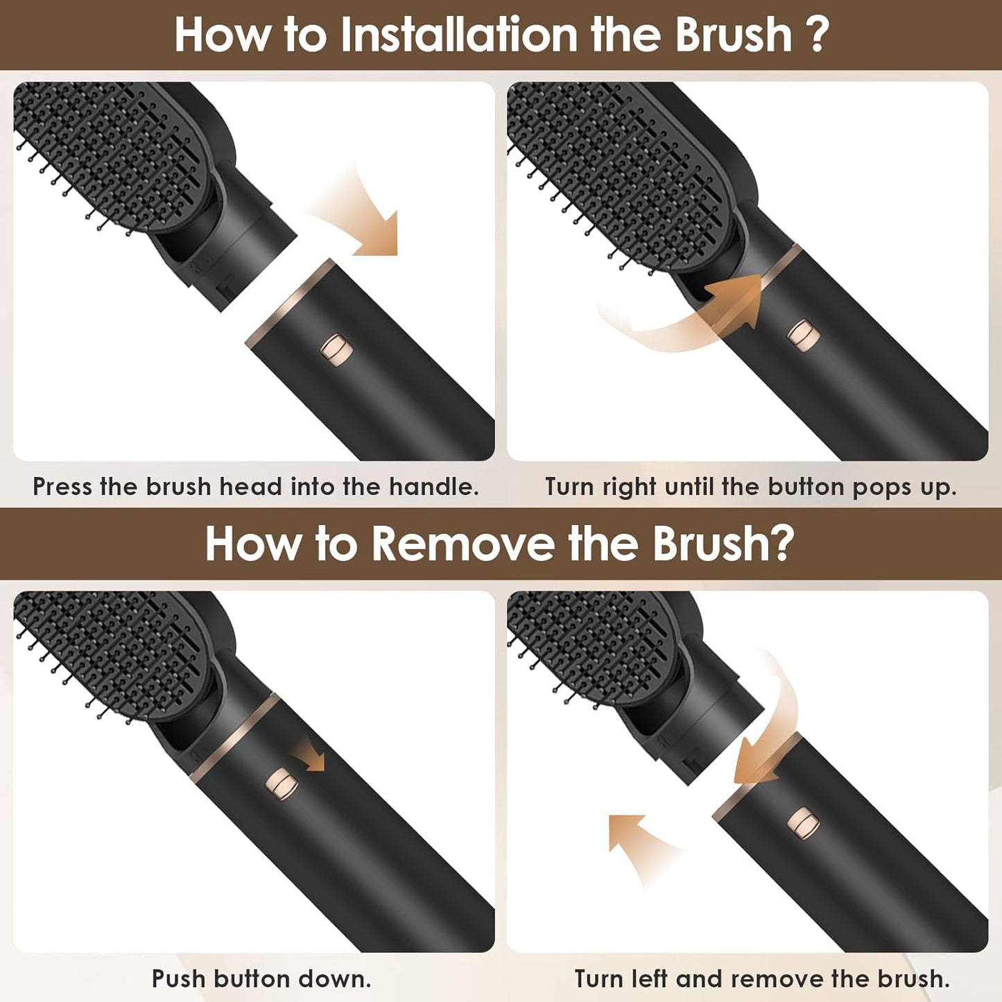 Blow Dryer Brush 5 in 1, Multi Ionic Hair Dryer Brush Set, Auto Air Wrap Hair Styler with 3 Temperature, Powerful Hair Styling Tools Set for Fast Drying, Curling, Straightening & Smoothing