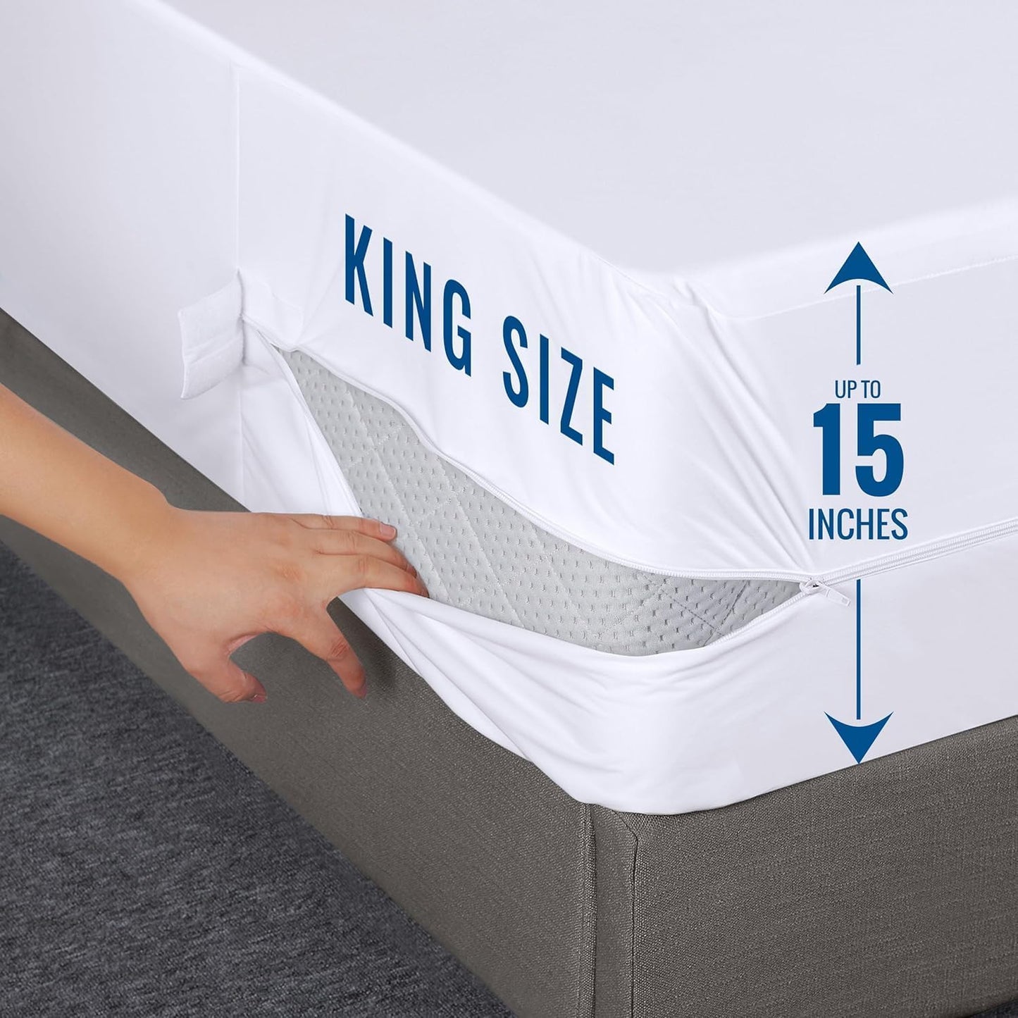 Utopia Bedding Zippered Mattress Encasement King Size (Pack of 2), 100% Waterproof, Dust Mite and Bed Bug Proof Mattress Protector, Absorbent 6-Sided Mattress Cover