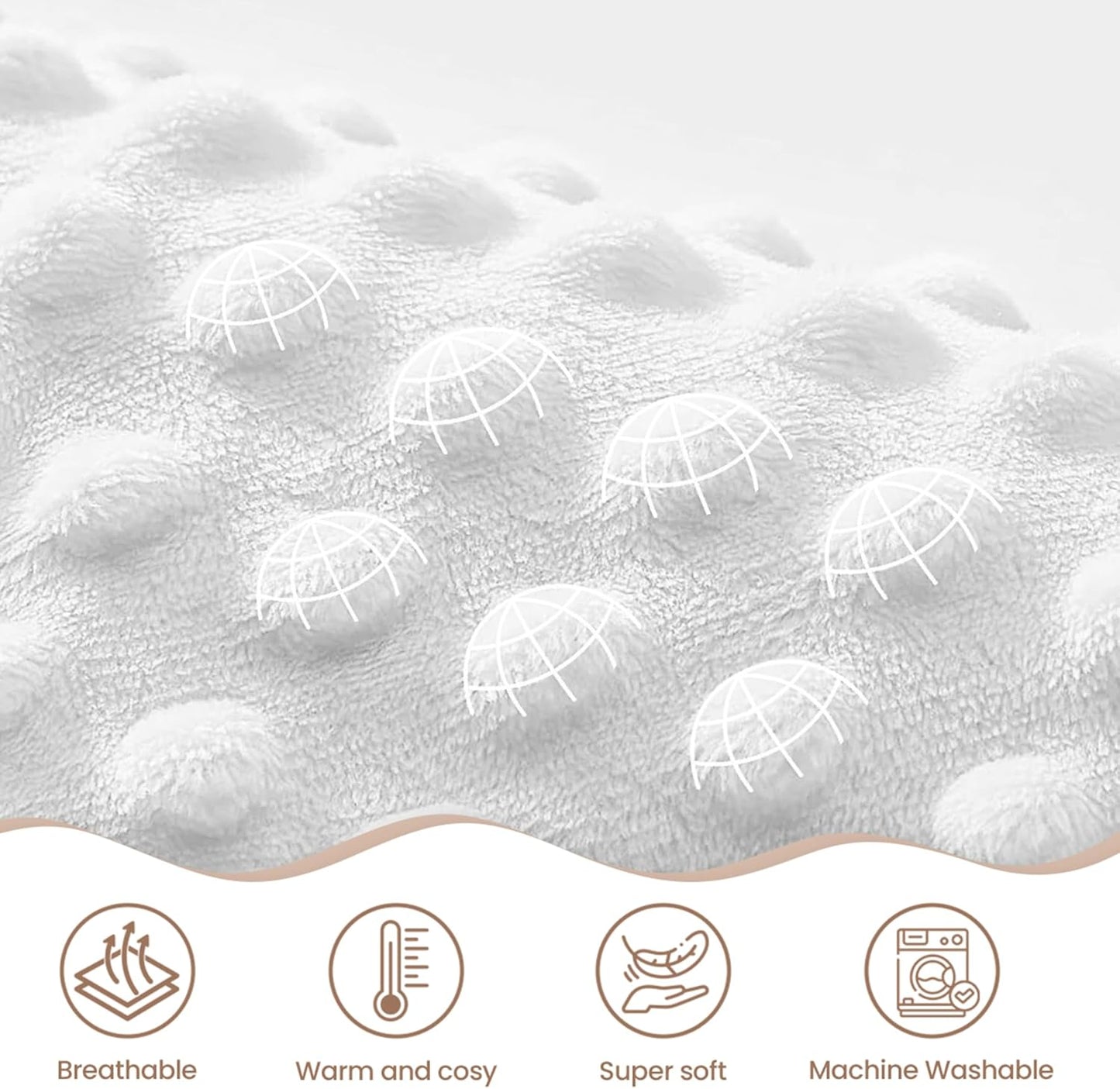 Checkered Minky Baby Blanket 30 x 40 Inches for Boys Girls, Soft Plush Receiving Blanket with Dotted Back, Gift for Toddler Newborn Infant Christmas Birthday Baby Shower