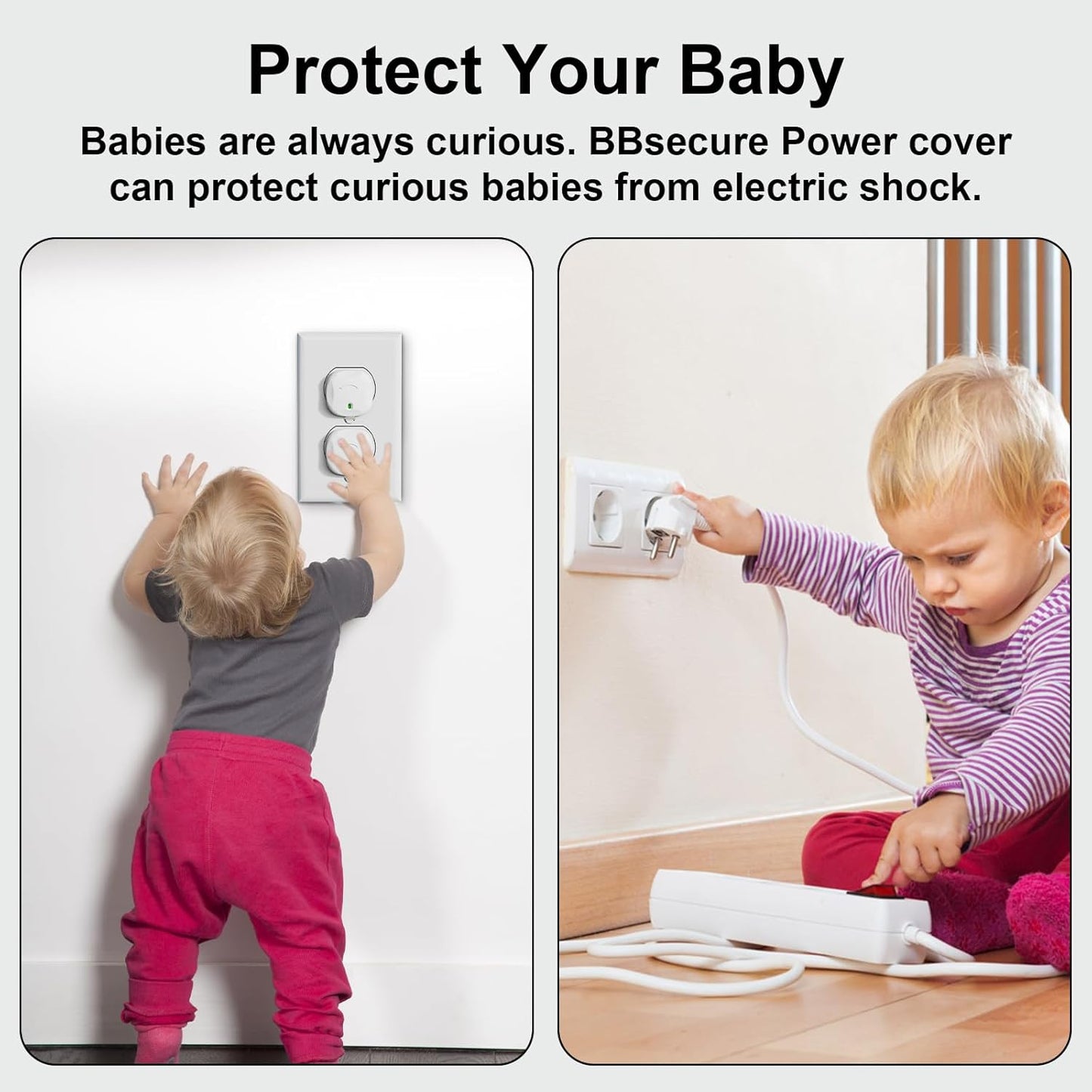 Outlet Covers Baby Proofing, 40 Pack Plug Covers for Electrical Outlets, Outlet Plug Covers to Prevent Power Shock Safety, for US 3-Prong, Plug Protectors for Home, Office, White