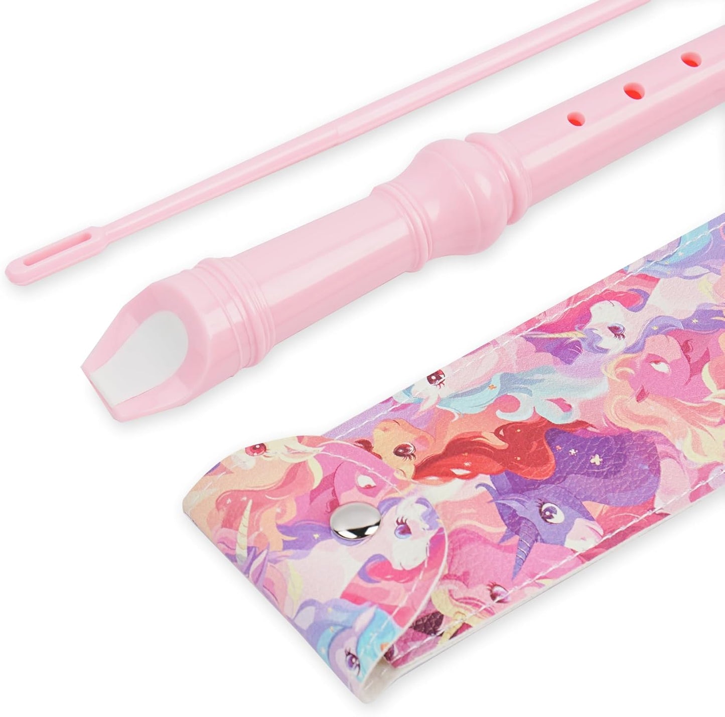 Recorder Instrument for Beginner Kids Adults,8-Hole Soprano Descant Recorder Music Flute with with Cleaning Rod & Leather Case For School Student Home Entertainment(2-Dense Unicorn)