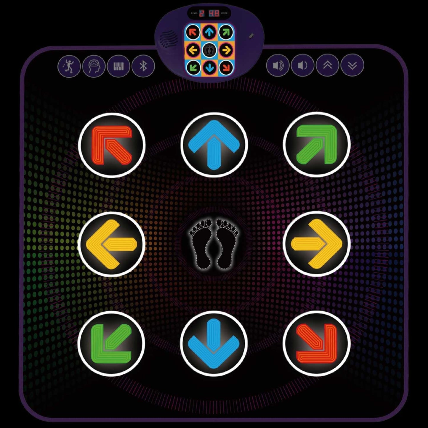 SUNLIN Light Up Dance Mat for Boys Girls Ages 3 4 5 6 7 8, Fun Toy Gift w/ 9 Light Up Keys & Bluetooth, Interactive Music Pad w/ 4 Game Modes & Adjustable Volume, Birthday Gift for Kids 3-12