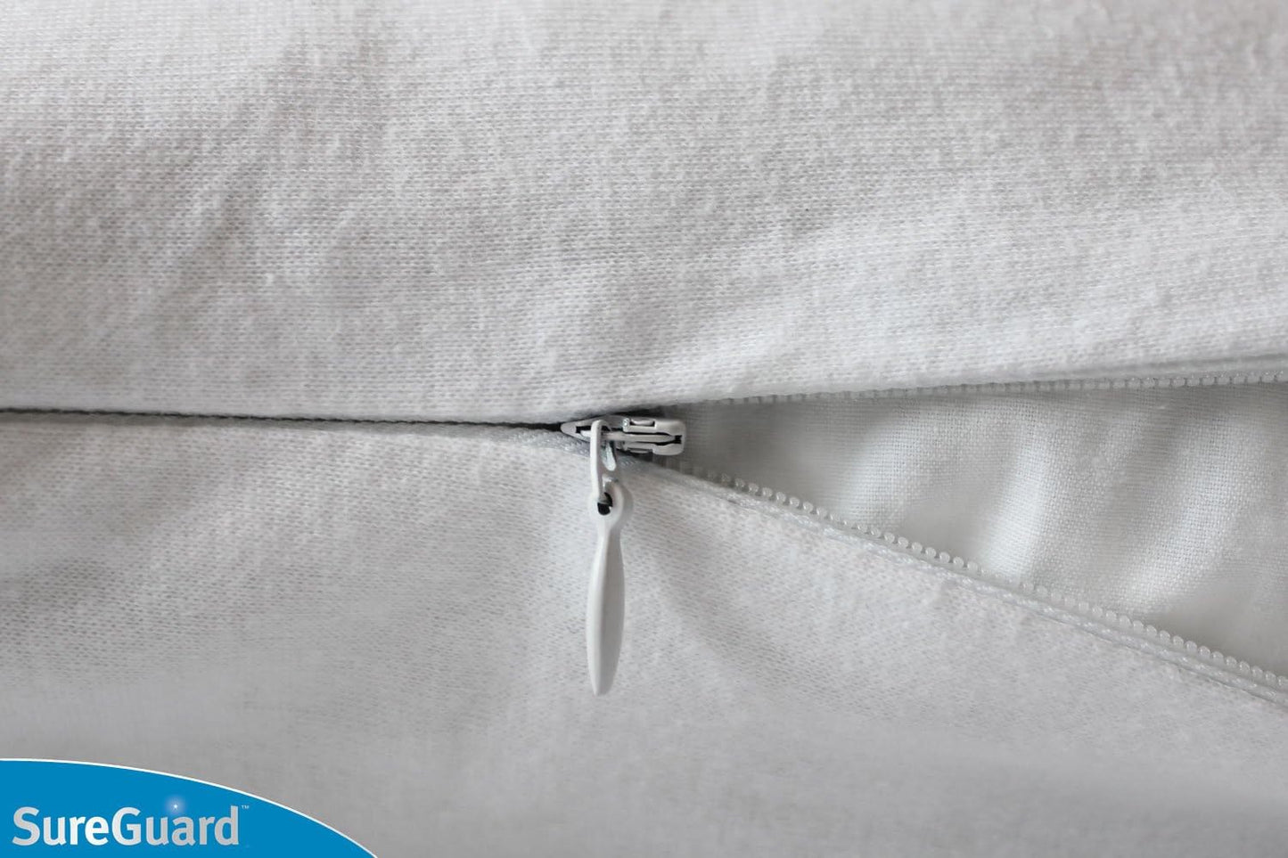 Set of 2 Standard Size SureGuard Pillow Protectors - 100% Waterproof, Bed Bug Proof, Hypoallergenic - Premium Zippered Cotton Covers - Smooth