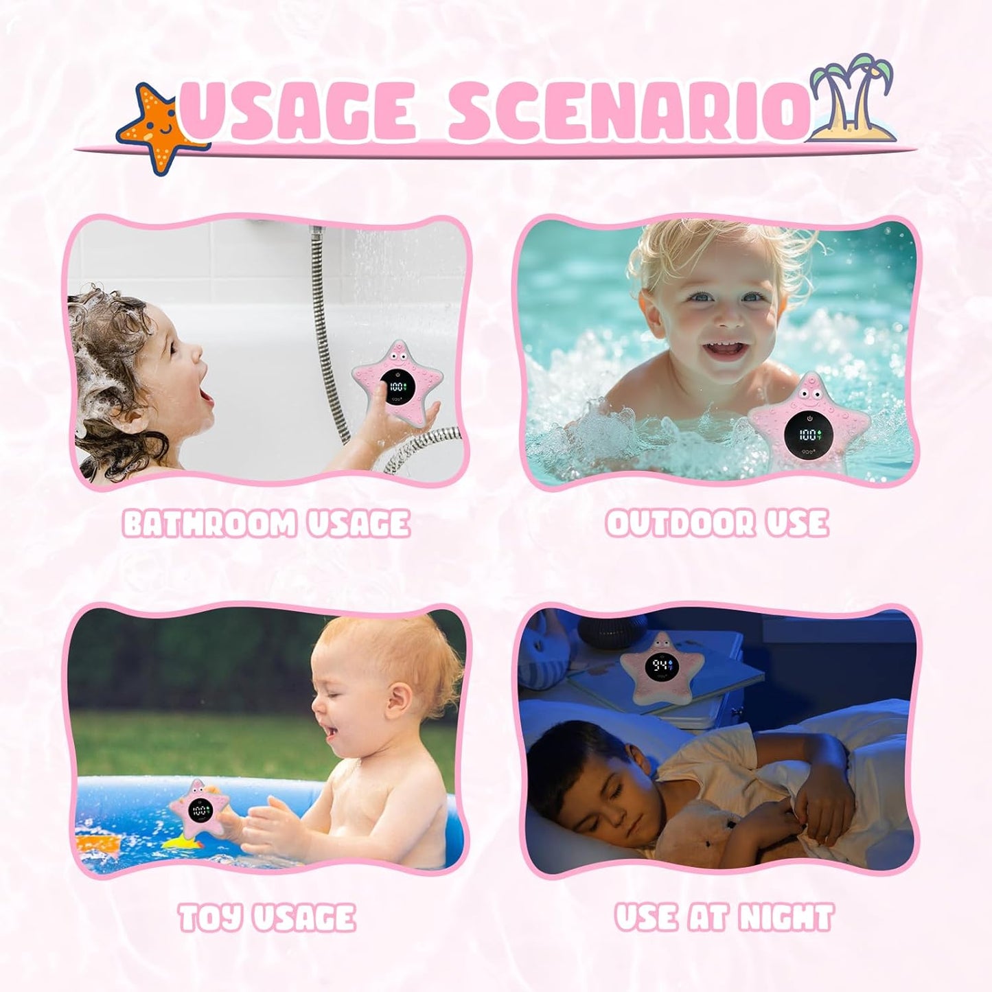 TKY Baby Bath Thermometer with Floating Toys - Digital Water & Room Temperature Monitor, Rechargeable Thermometer with Alerts for Newborn Bath Essentials, Infant Safety