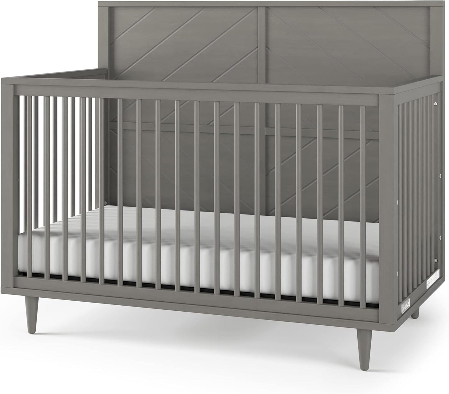 Child Craft Surrey Hill 4-in-1 Convertible Crib, Baby Crib Converts to Day Bed, Toddler Bed and Full Size Bed, 3 Adjustable Mattress Positions, Non-Toxic, Baby Safe Finish (Lunar Gray)
