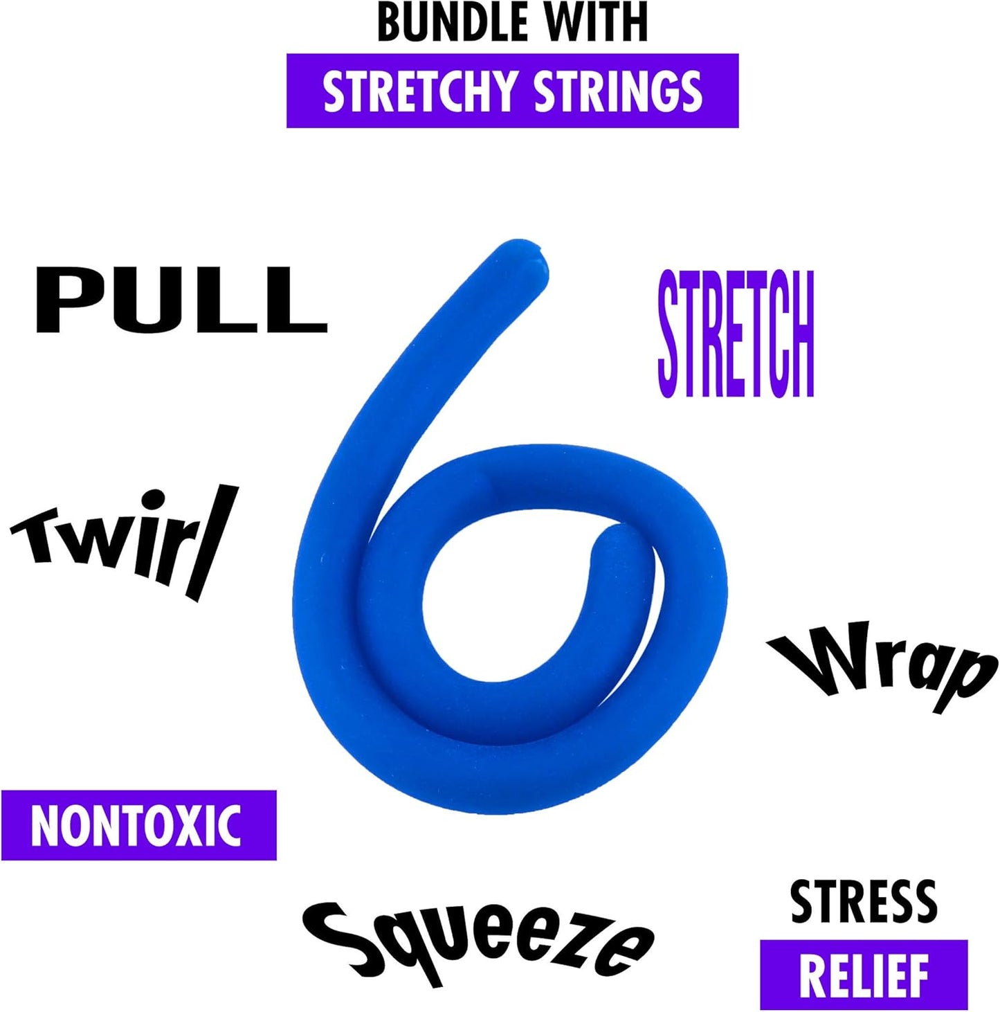 Liquid Motion Bubbler Sensory Toys – 2 Pc Set Bundle Stretchy String Fidget Toys Timer for Stress Relief and Anxiety Relief Great for Adults, Kids ADHD Autism ADD Hyperactivity Relaxation figit Blue