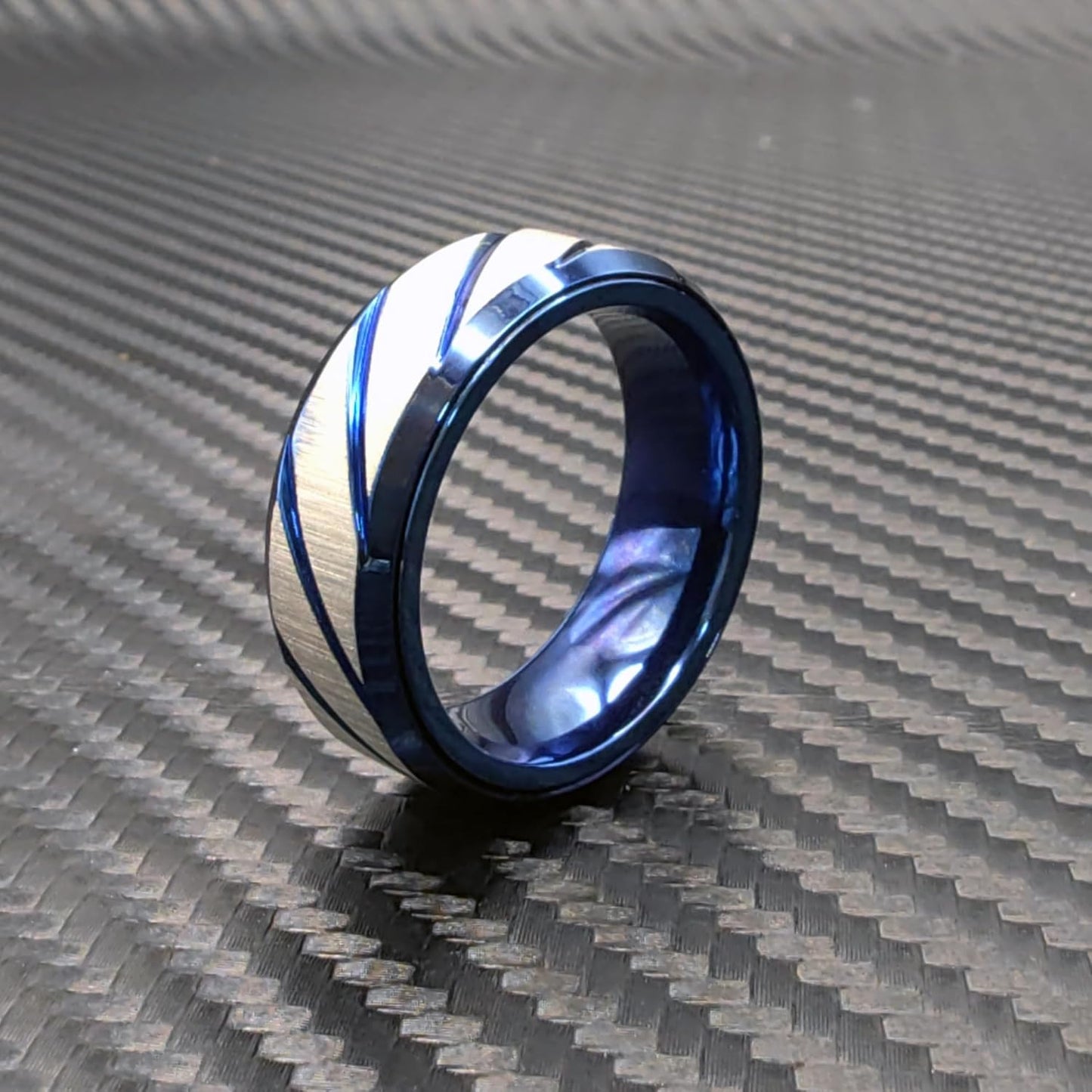 EDC Fidget Slider Fidget Toy Adult Stress Relief Metal Ratchet Ring Jewelry ADHD Recreational Fidget Toy Tactile Coin (Blue, 9)